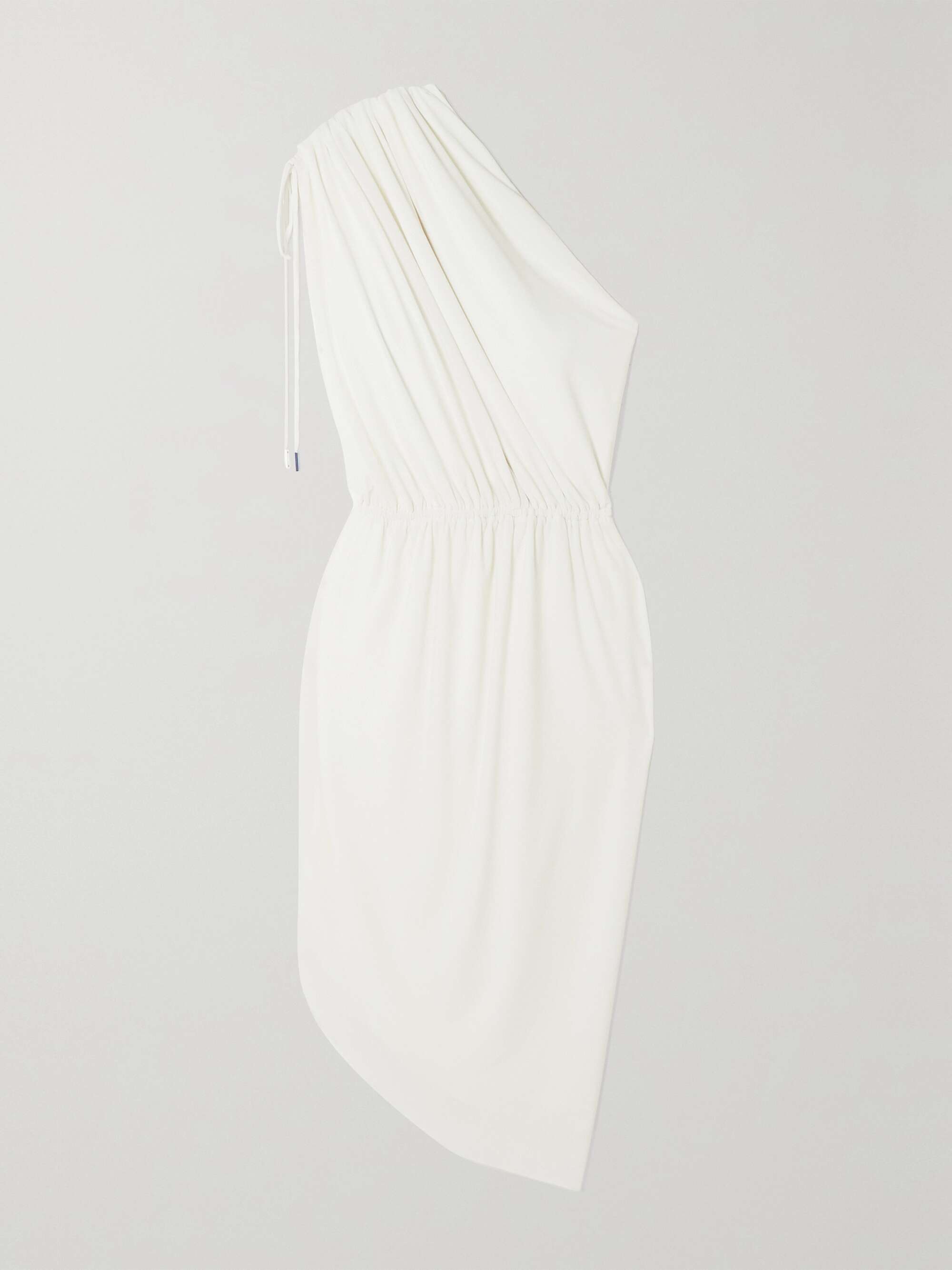 White Bev one-shoulder draped jersey 