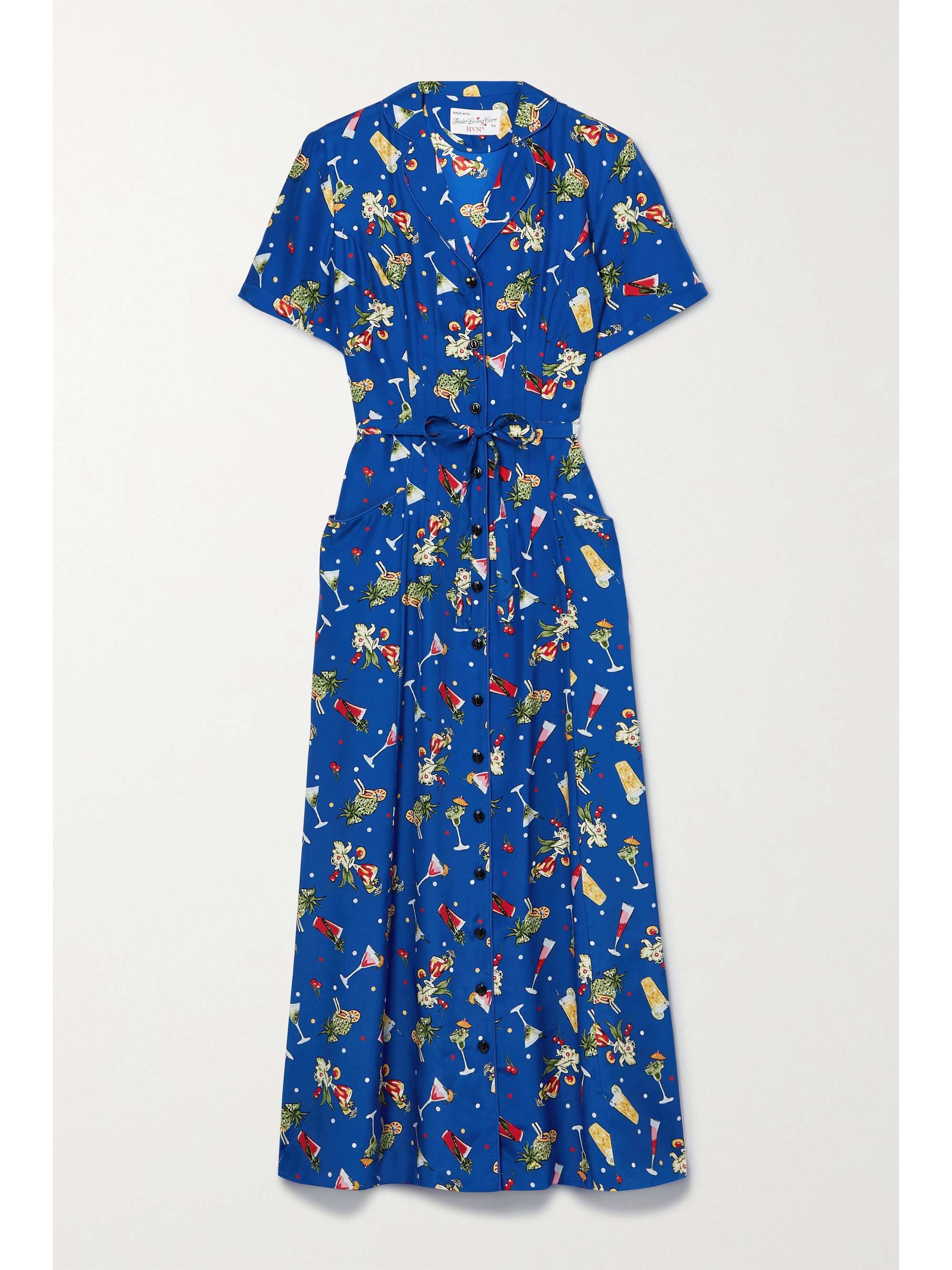 chine midi shirt dress | HVN 