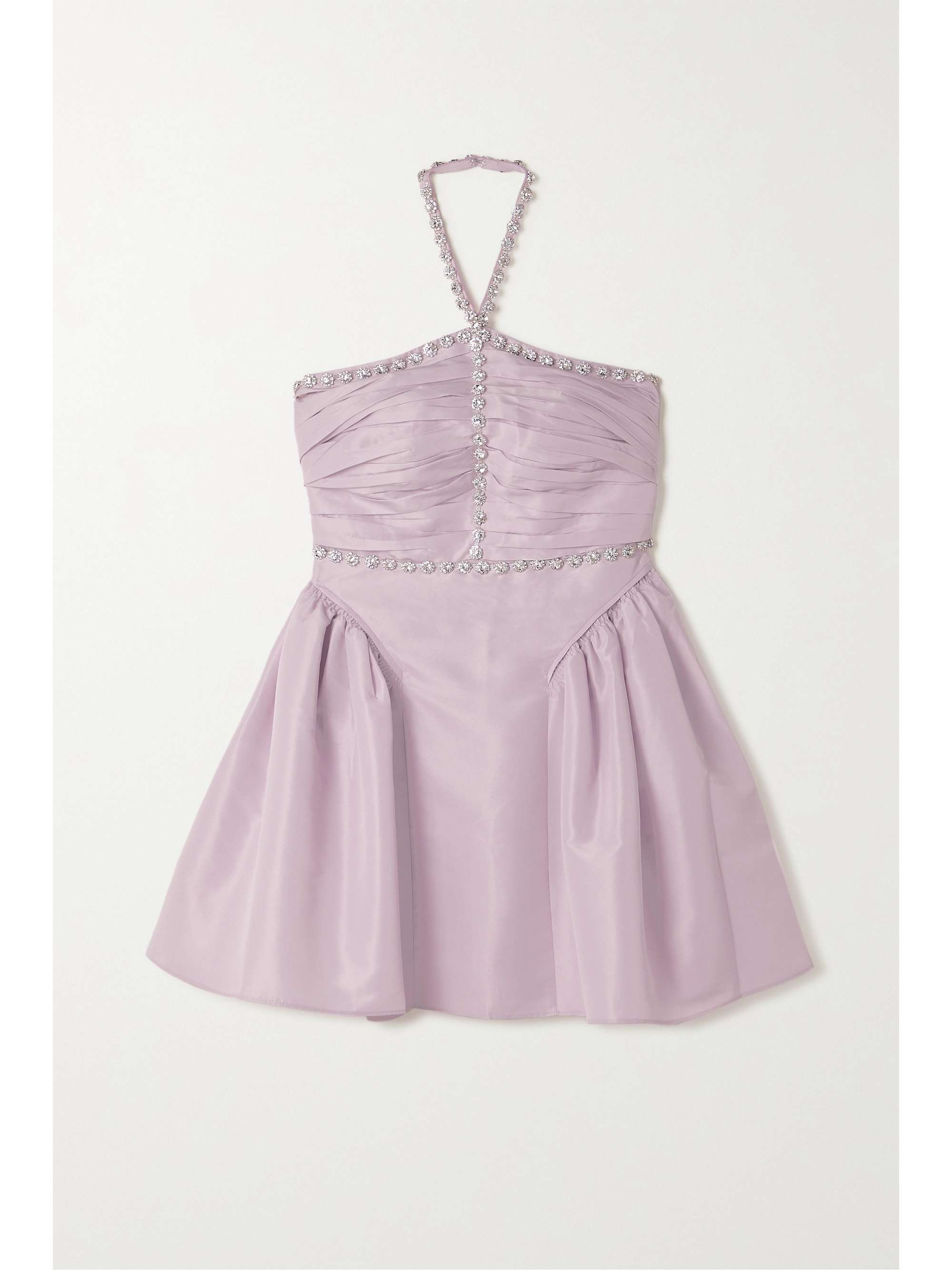 Lilac Crystal-embellished ruched 