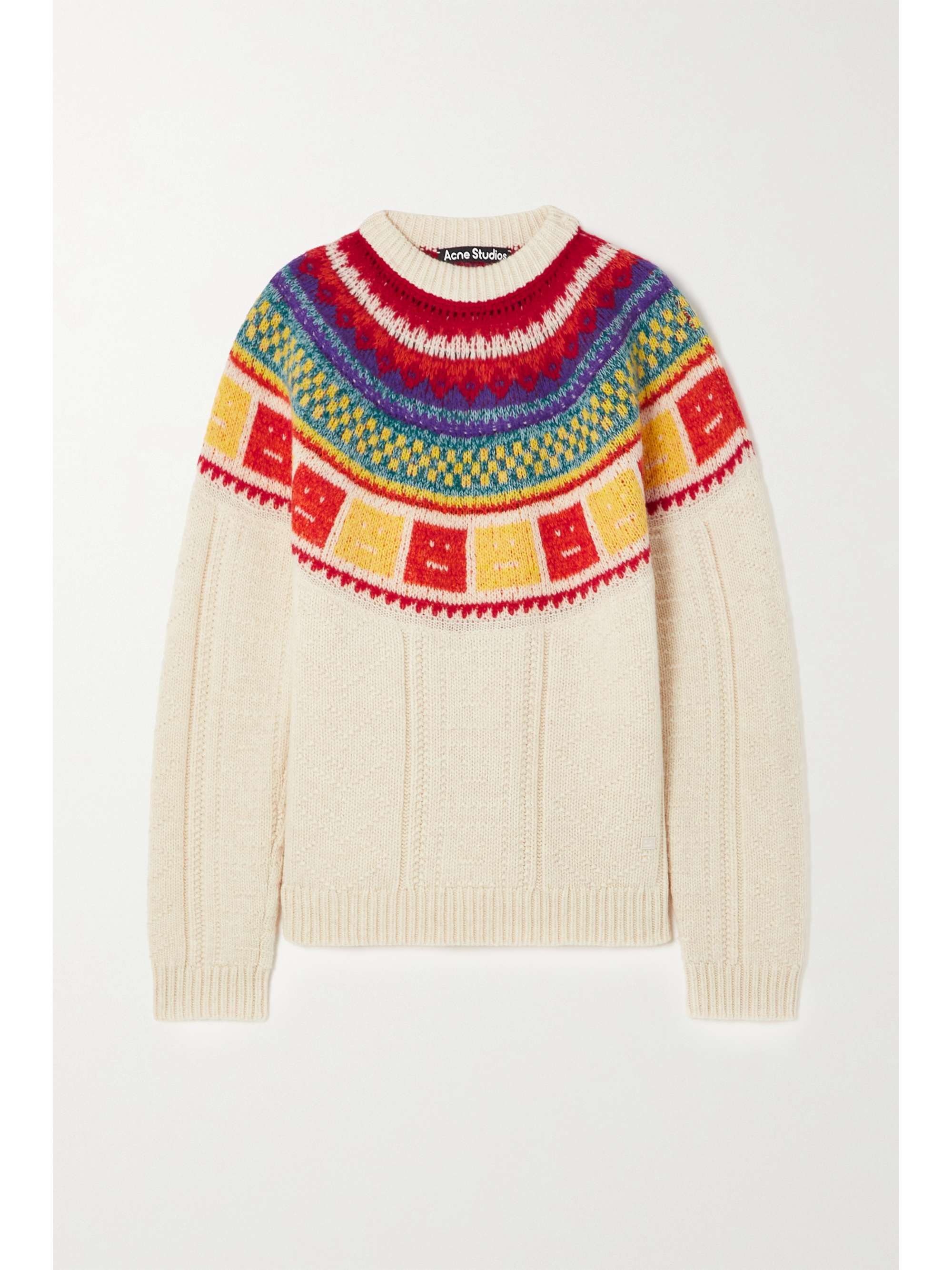 Ivory Wool-jacquard sweater | ACNE 