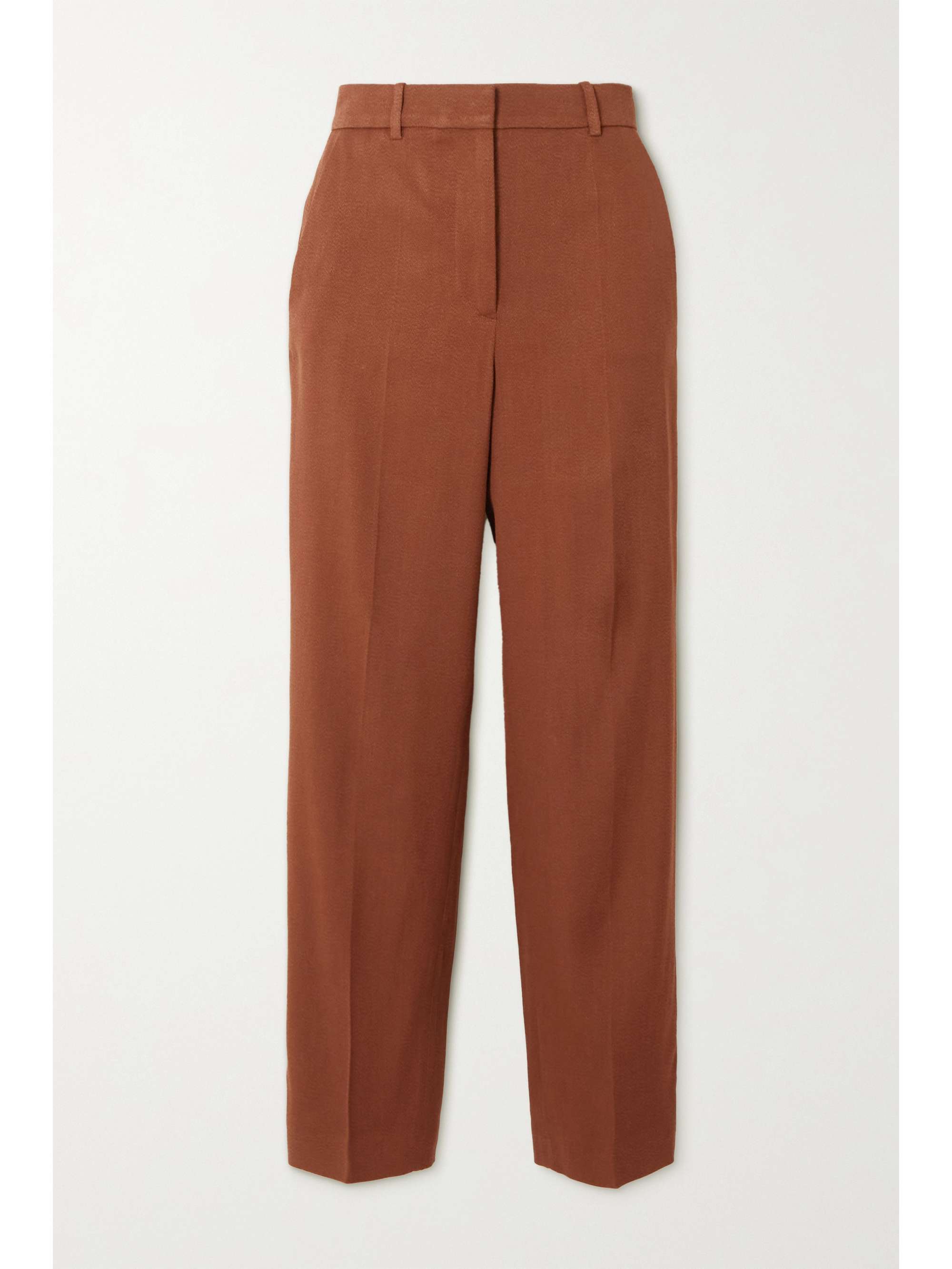 Brown Trina cady straight-leg pants 