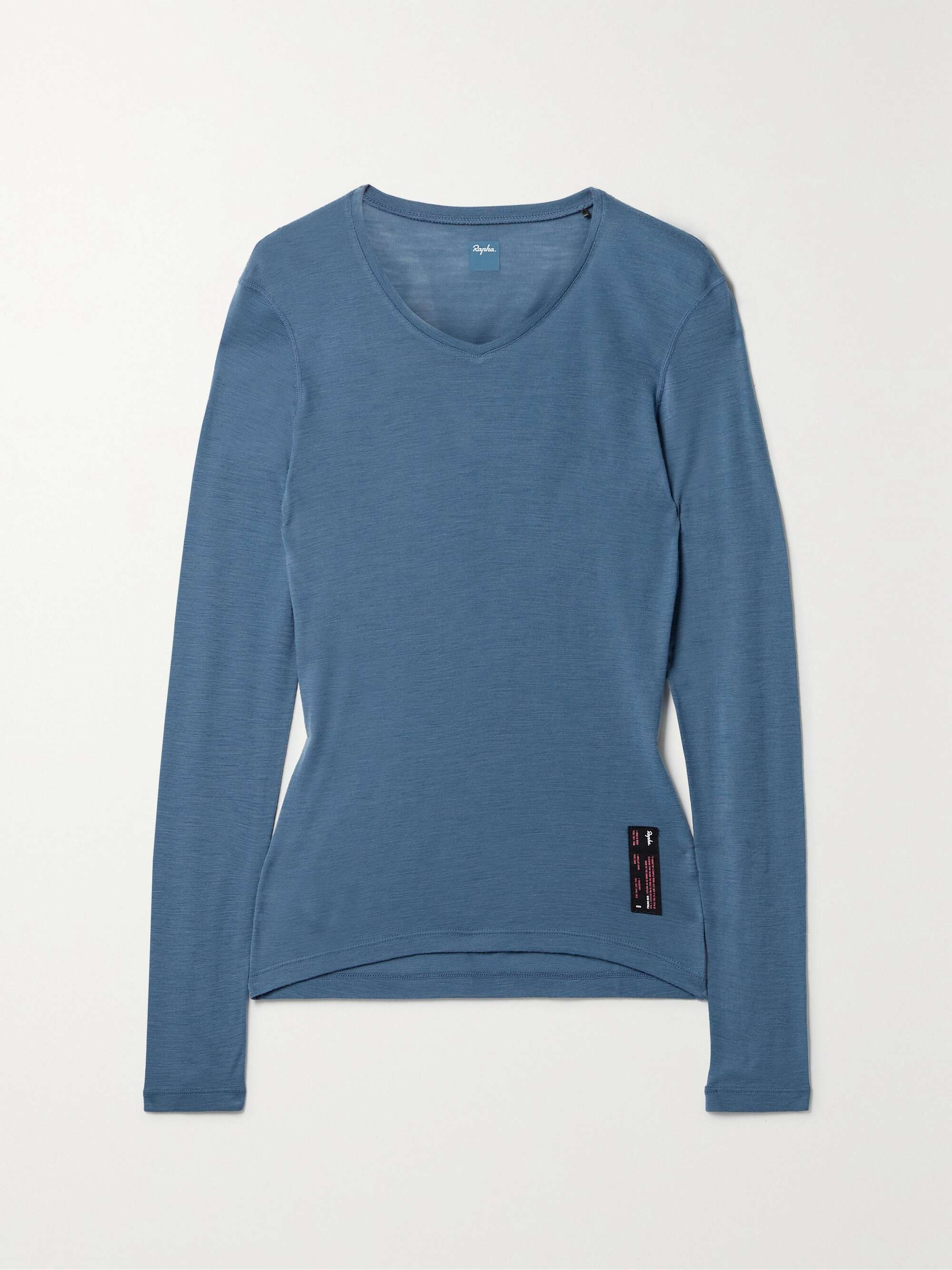Storm blue Merino wool-jersey top 