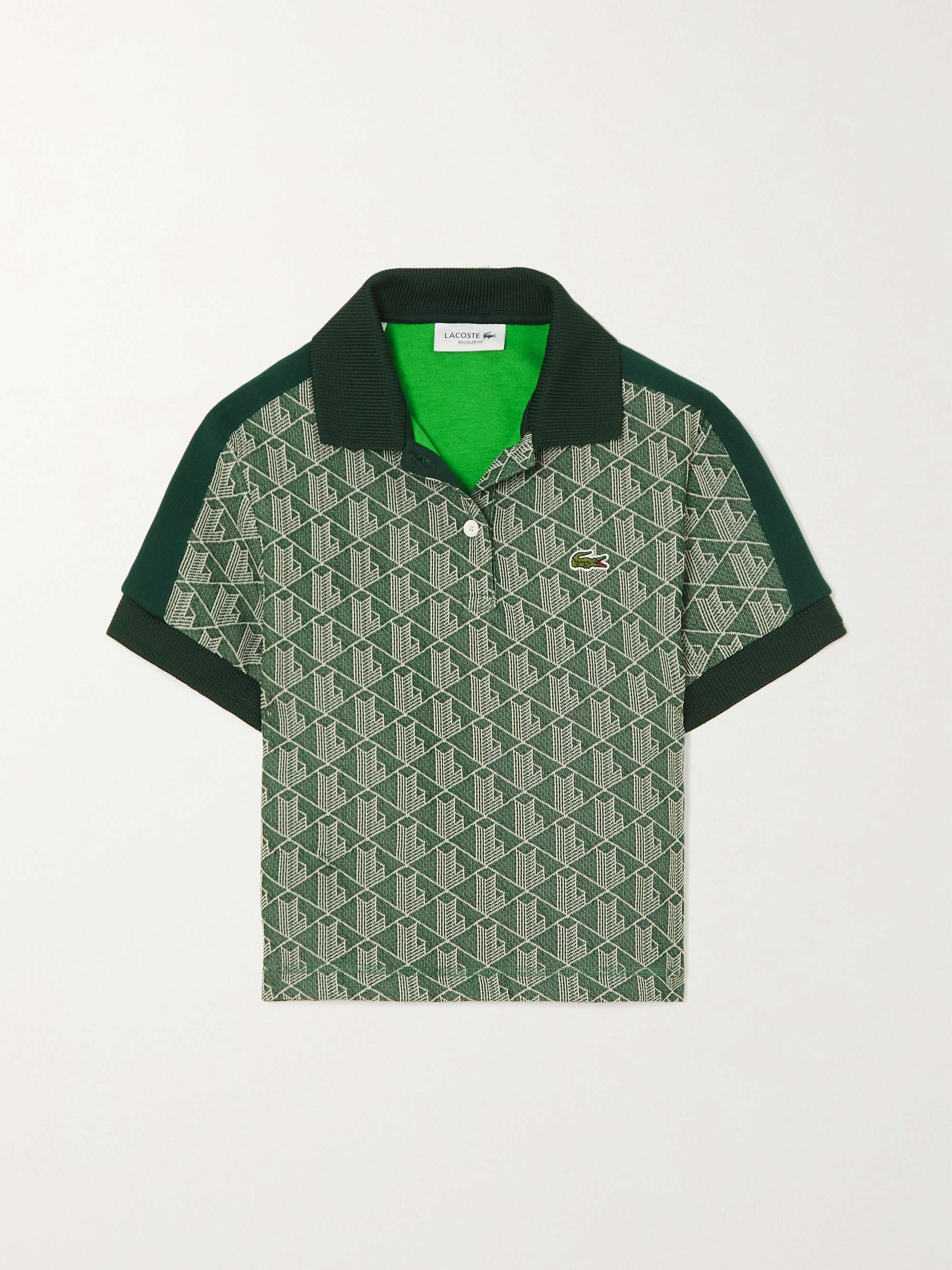 Core Originals appliquéd jacquard-knit polo shirt