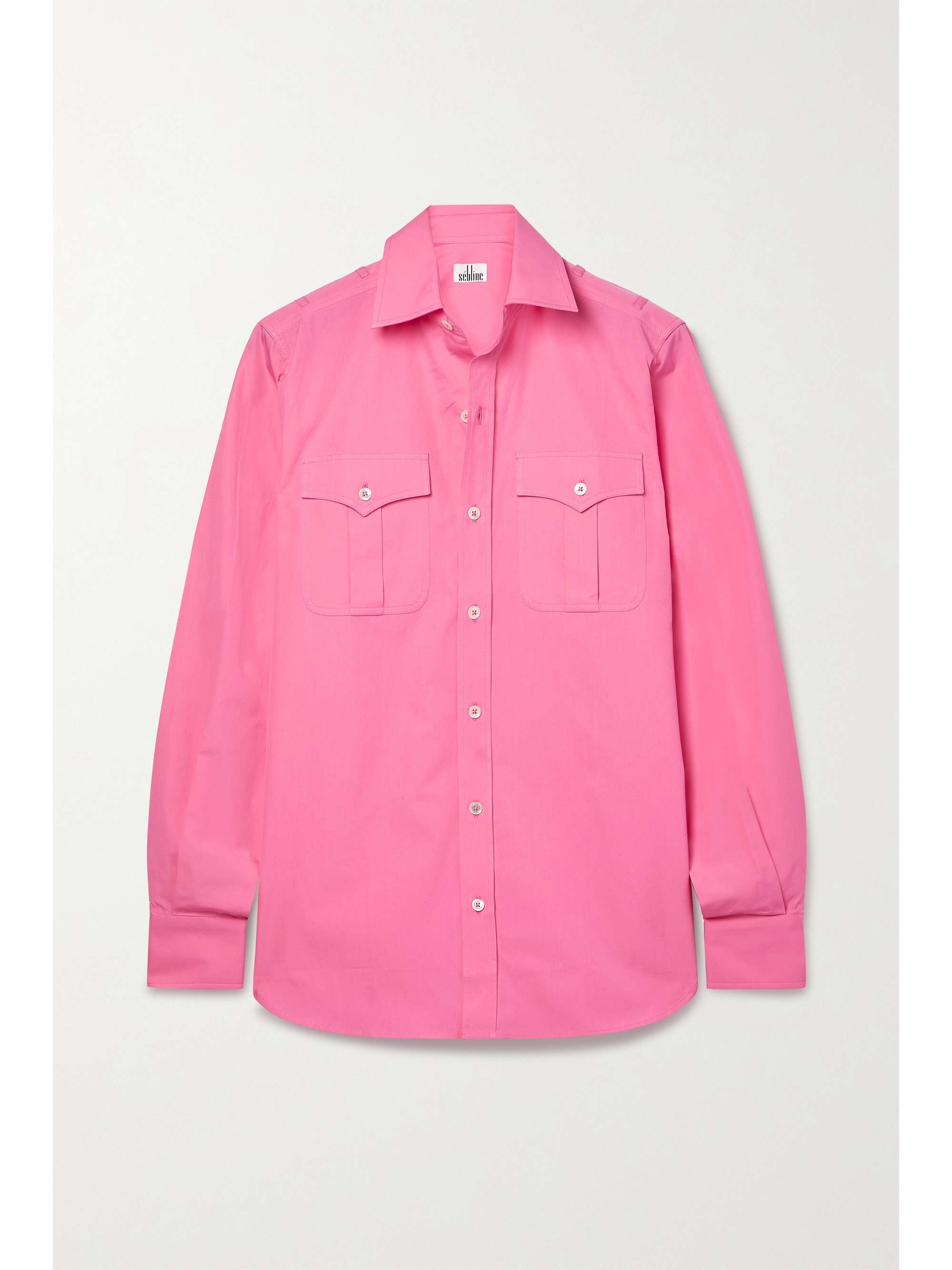 Pink Cotton-poplin shirt | SEBLINE 