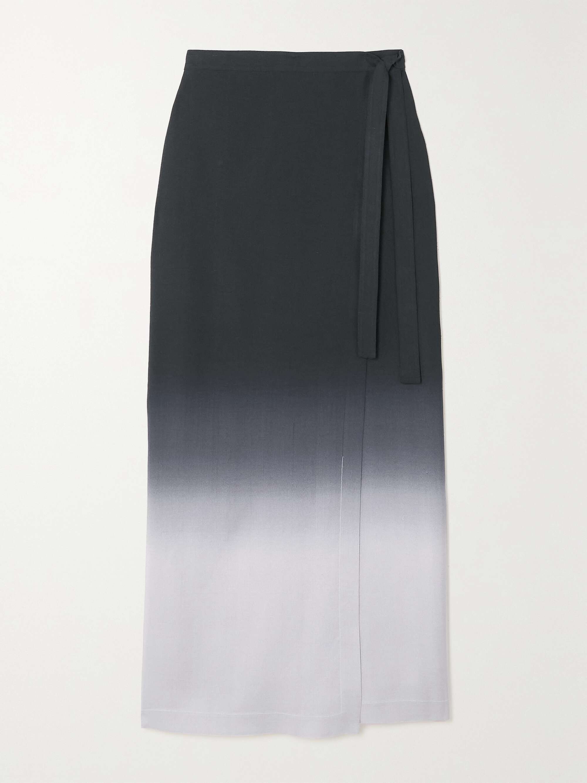 Kawa ombré silk maxi wrap skirt