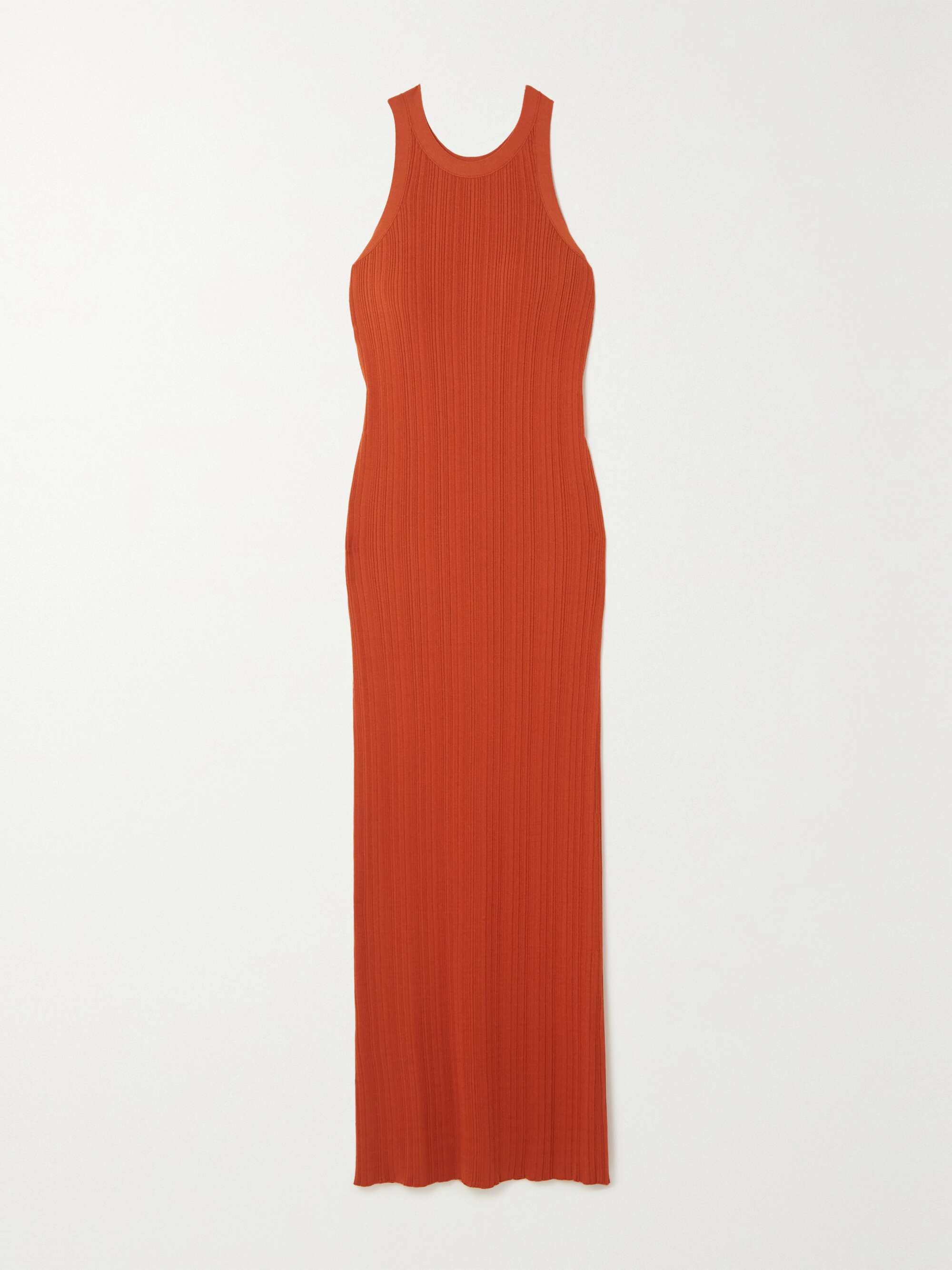Orange Espera ribbed-knit maxi dress 