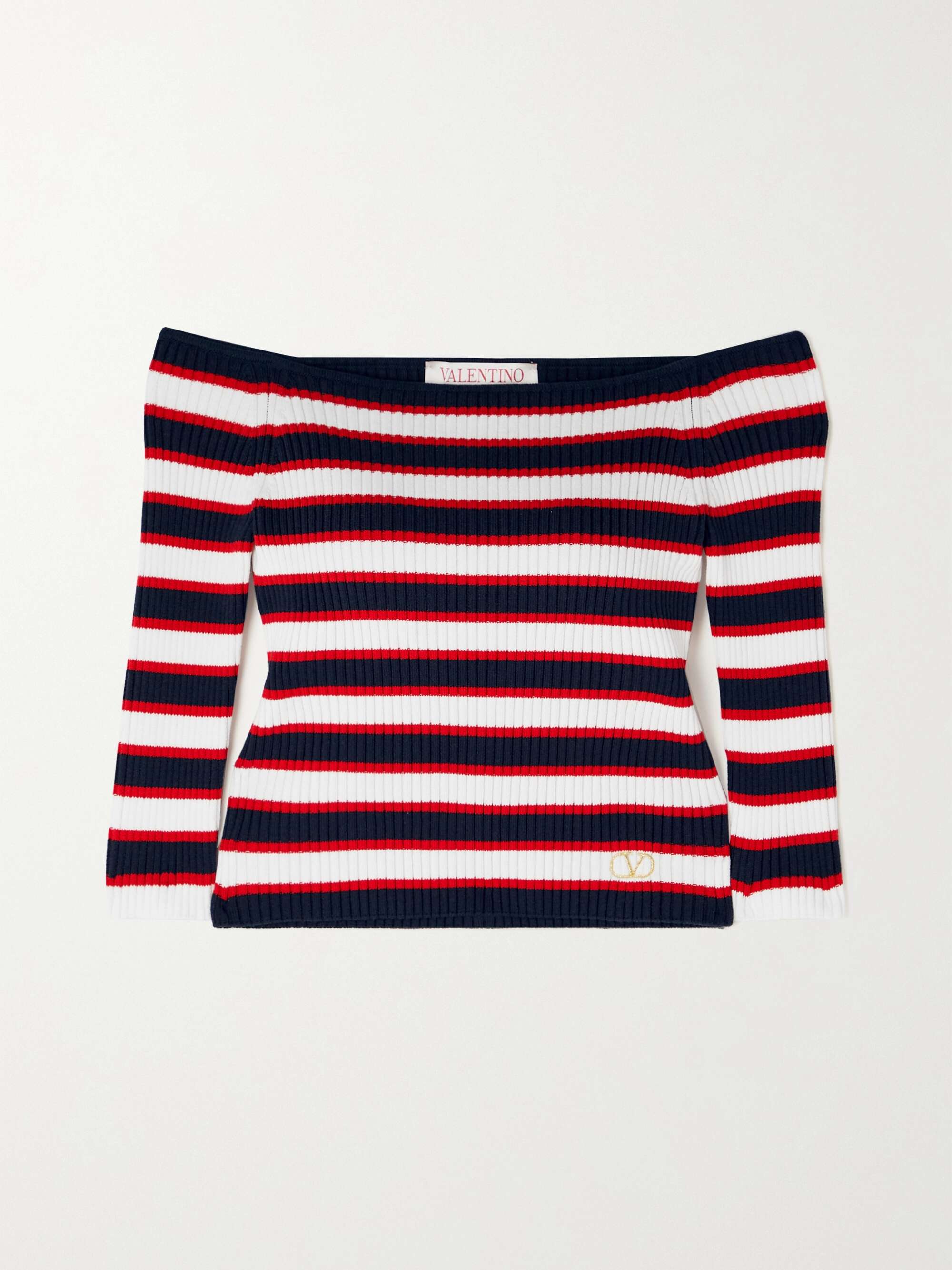 VALENTINO Off-the-shoulder ribbed top |
