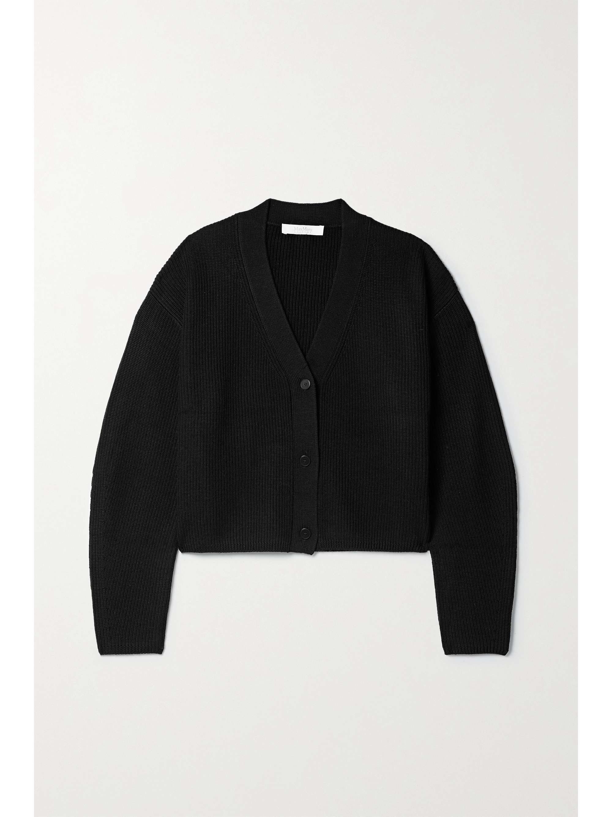 Max Mara - Sial Ribbed Wool Cardigan - Black - Large - Net A Porter