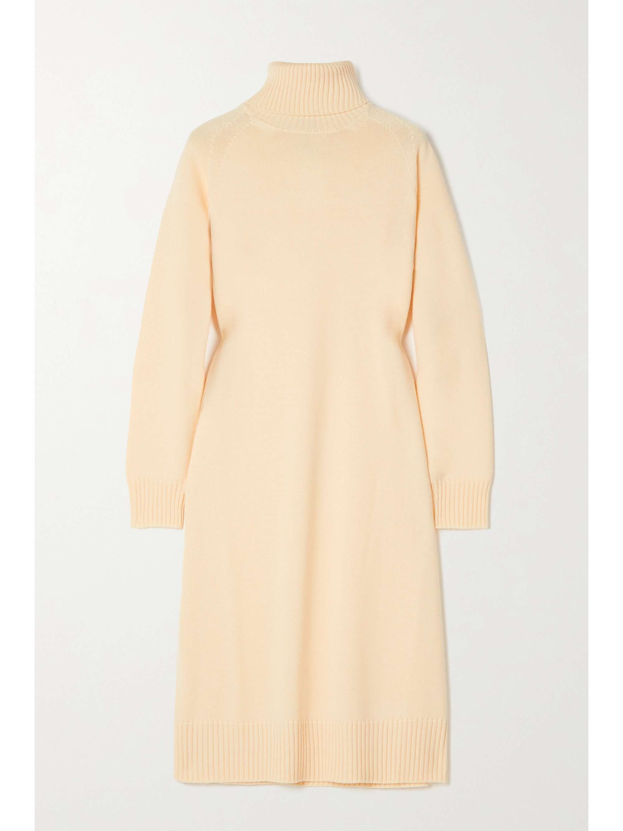 Ecru Linfa wool turtleneck midi dress 