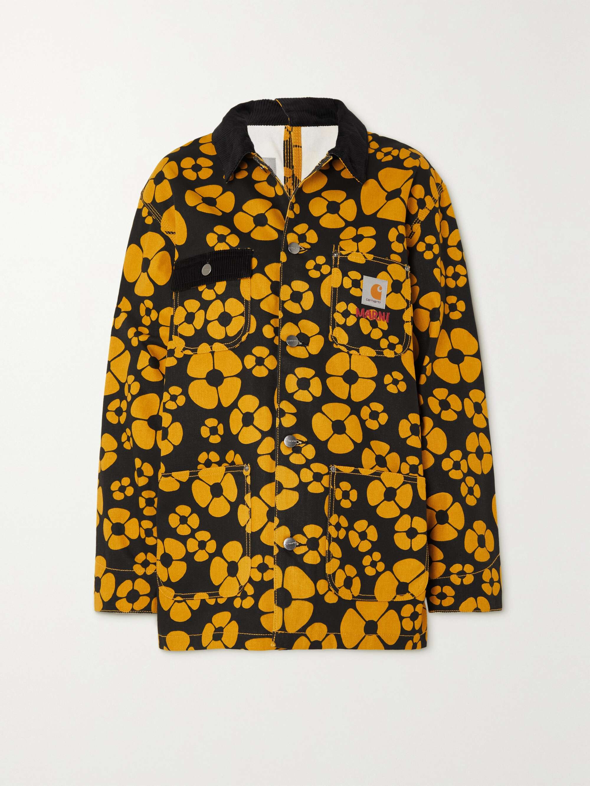 MARNI + Carhartt WIP corduroy-trimmed floral-print cotton-canvas