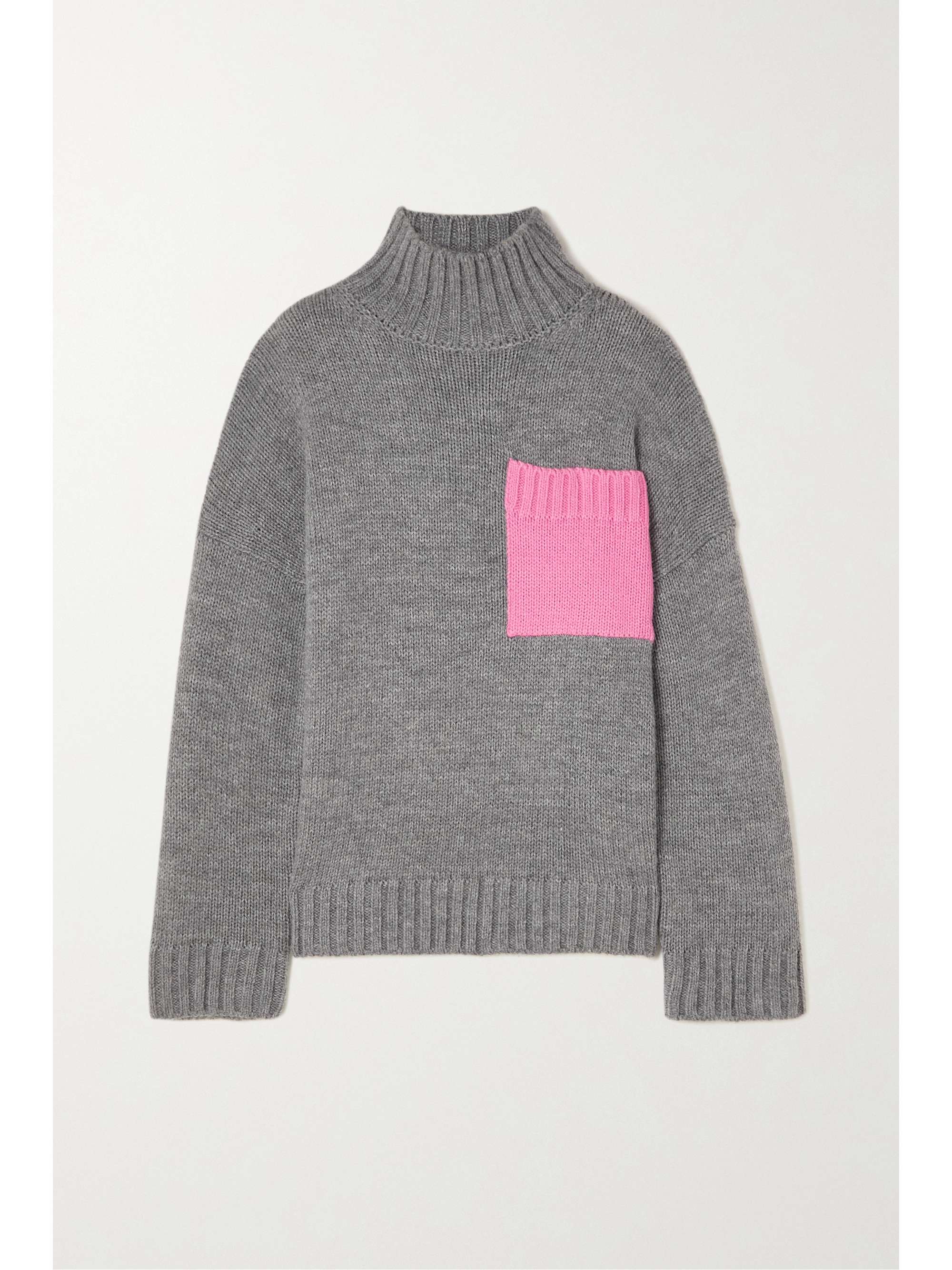 Gray Oversized embroidered two-tone 