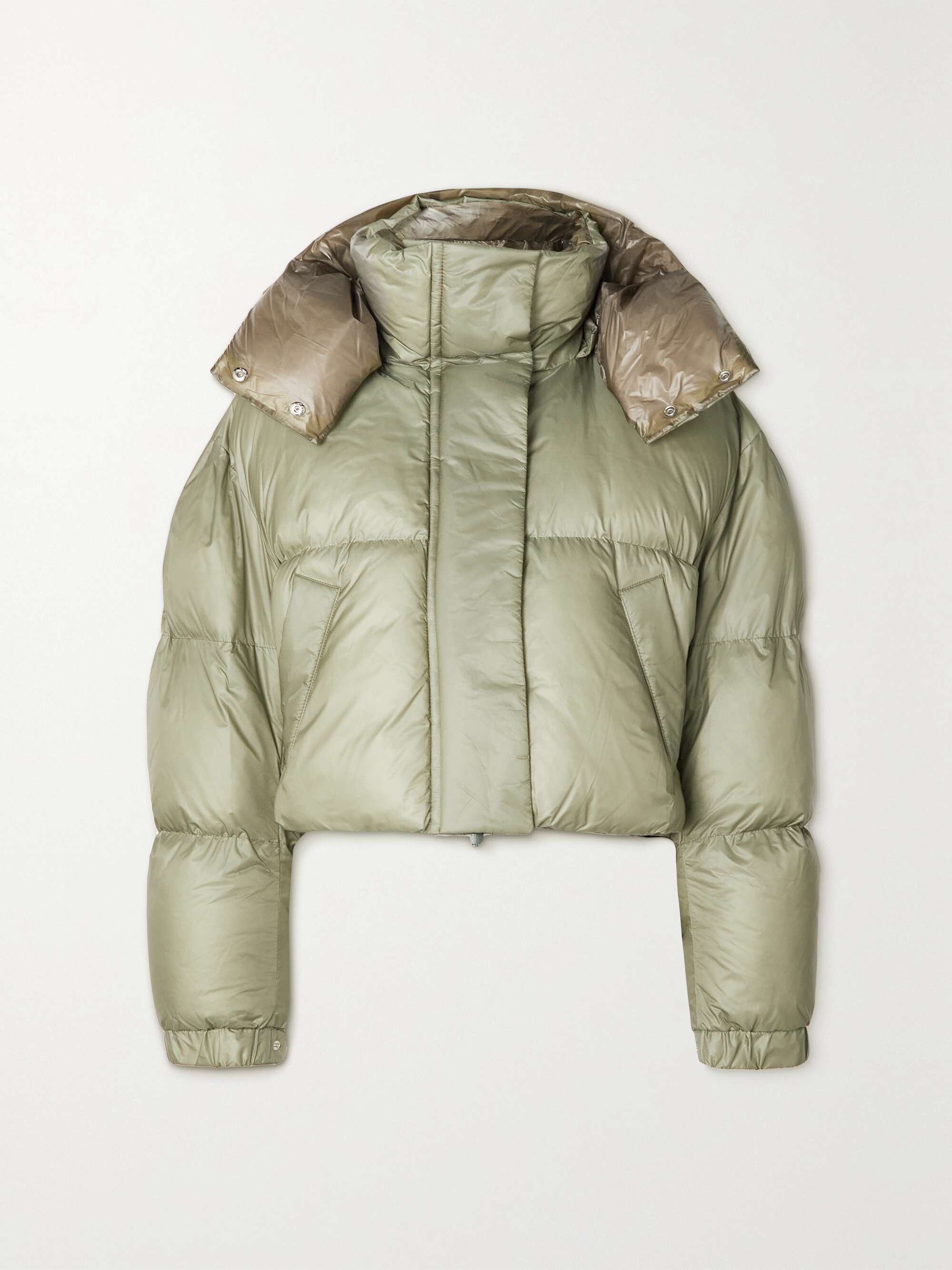 sacai - Cropped Hooded Padded Shell Jacket - Light Green - 3 - Net A Porter