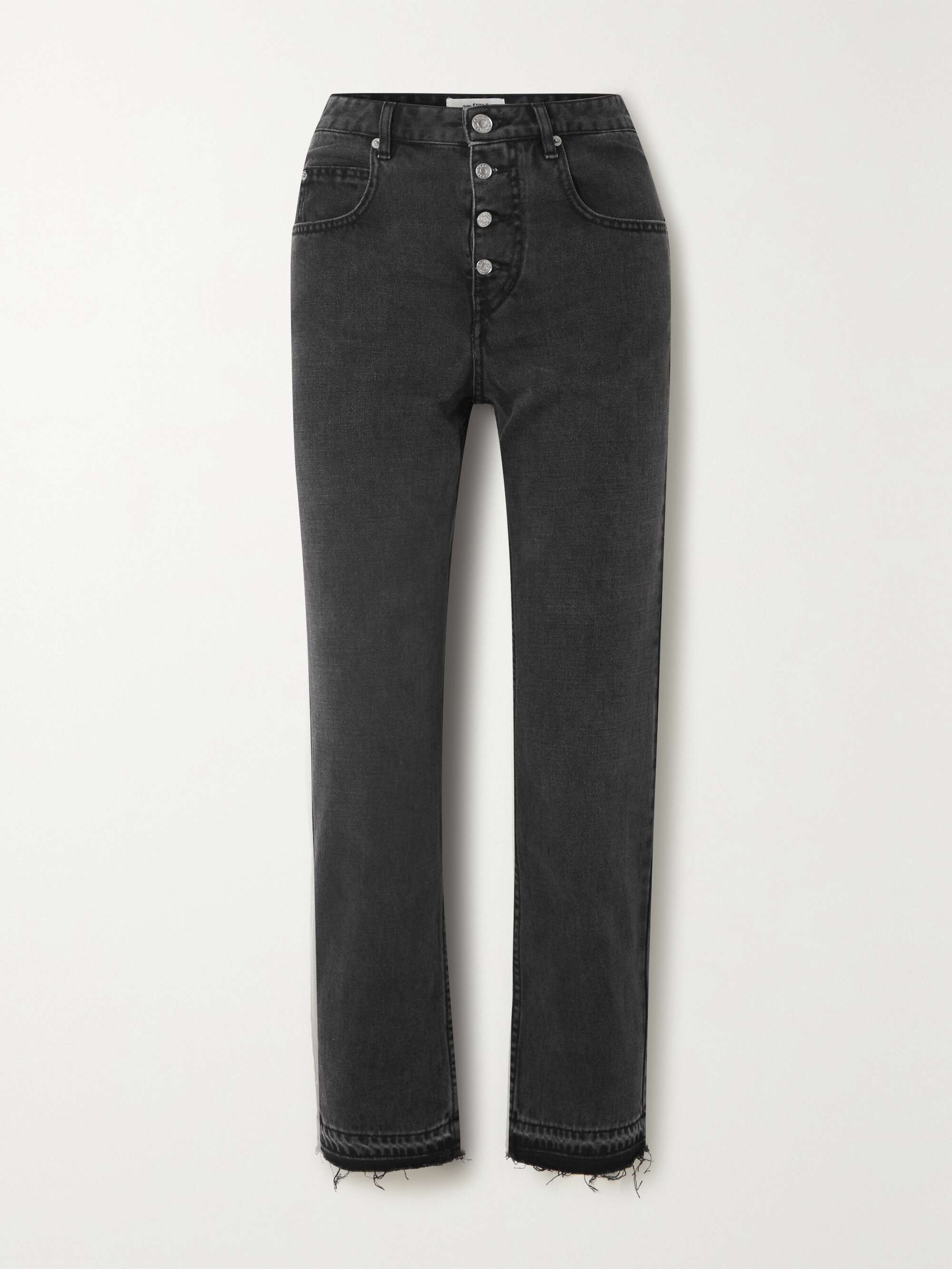 Black Belden frayed straight-leg jeans 