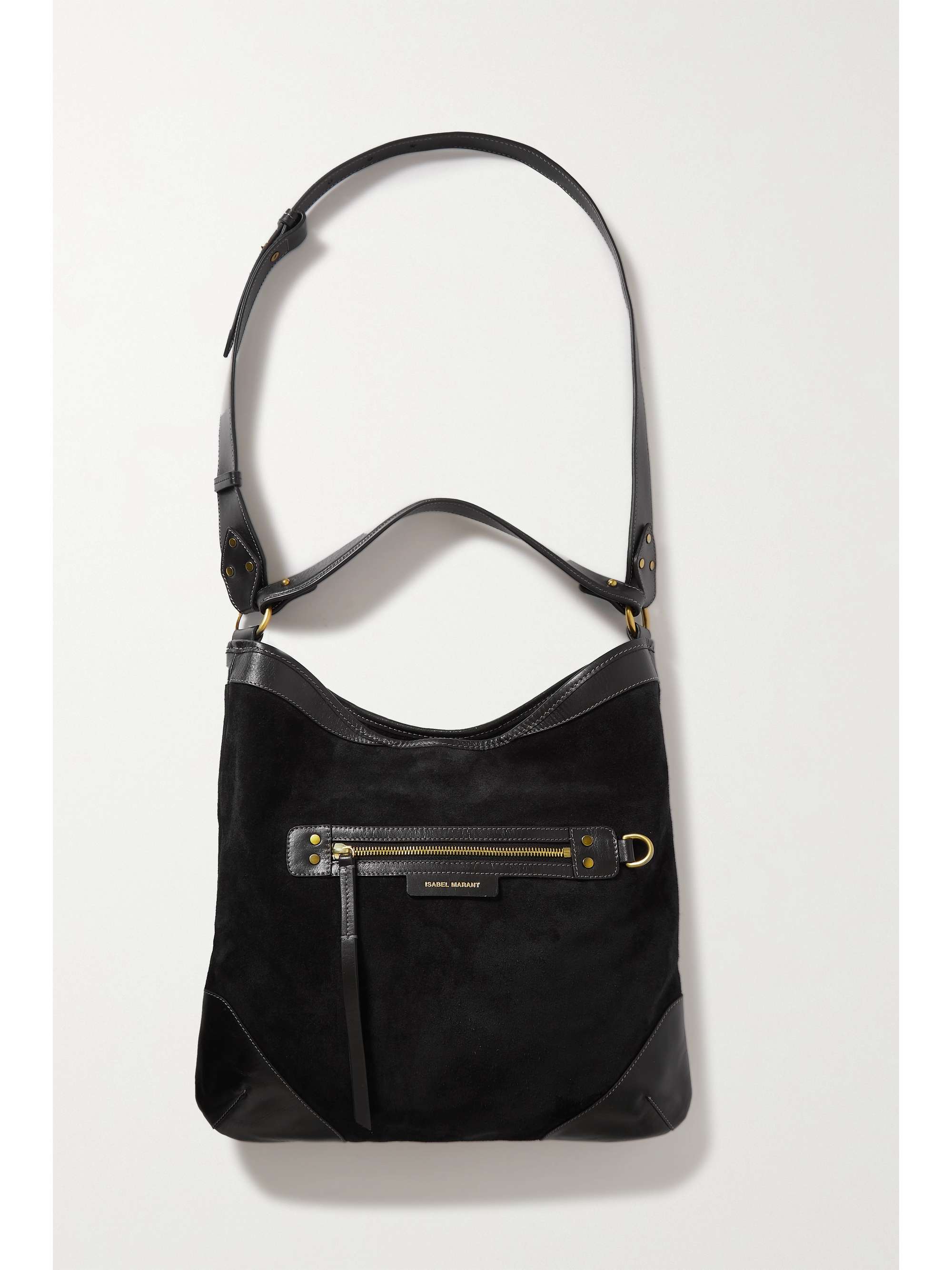 ISABEL MARANT Botsy leather-trimmed suede shoulder bag