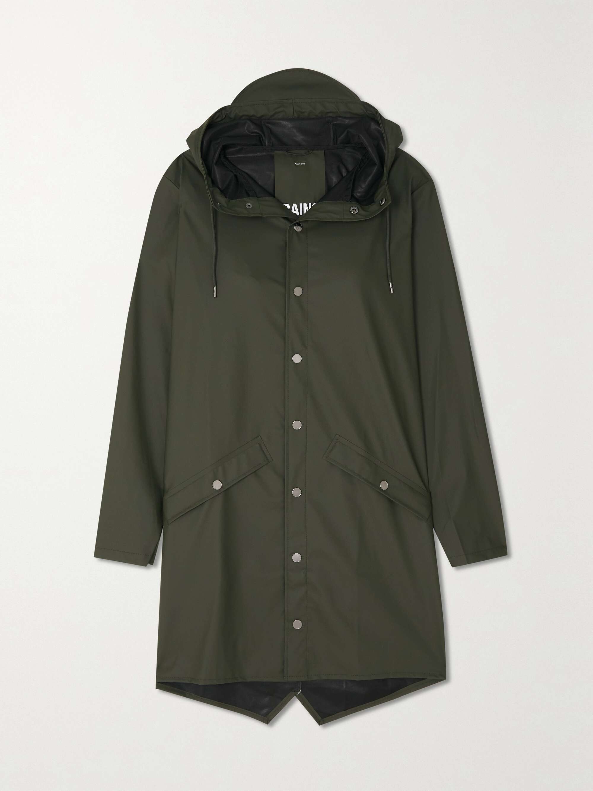 Hooded coated-shell jacket