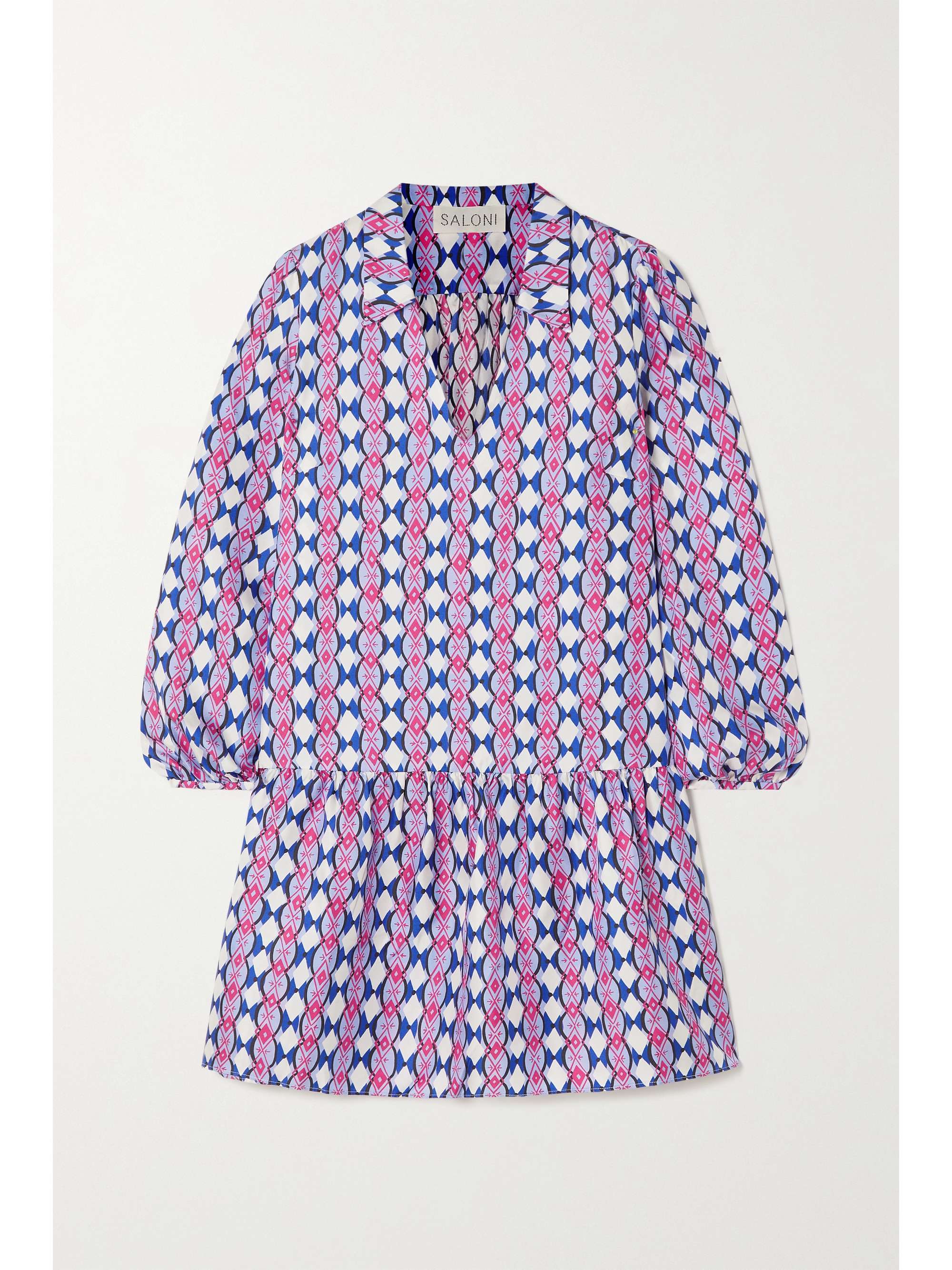 Purple Jas printed silk-twill midi 