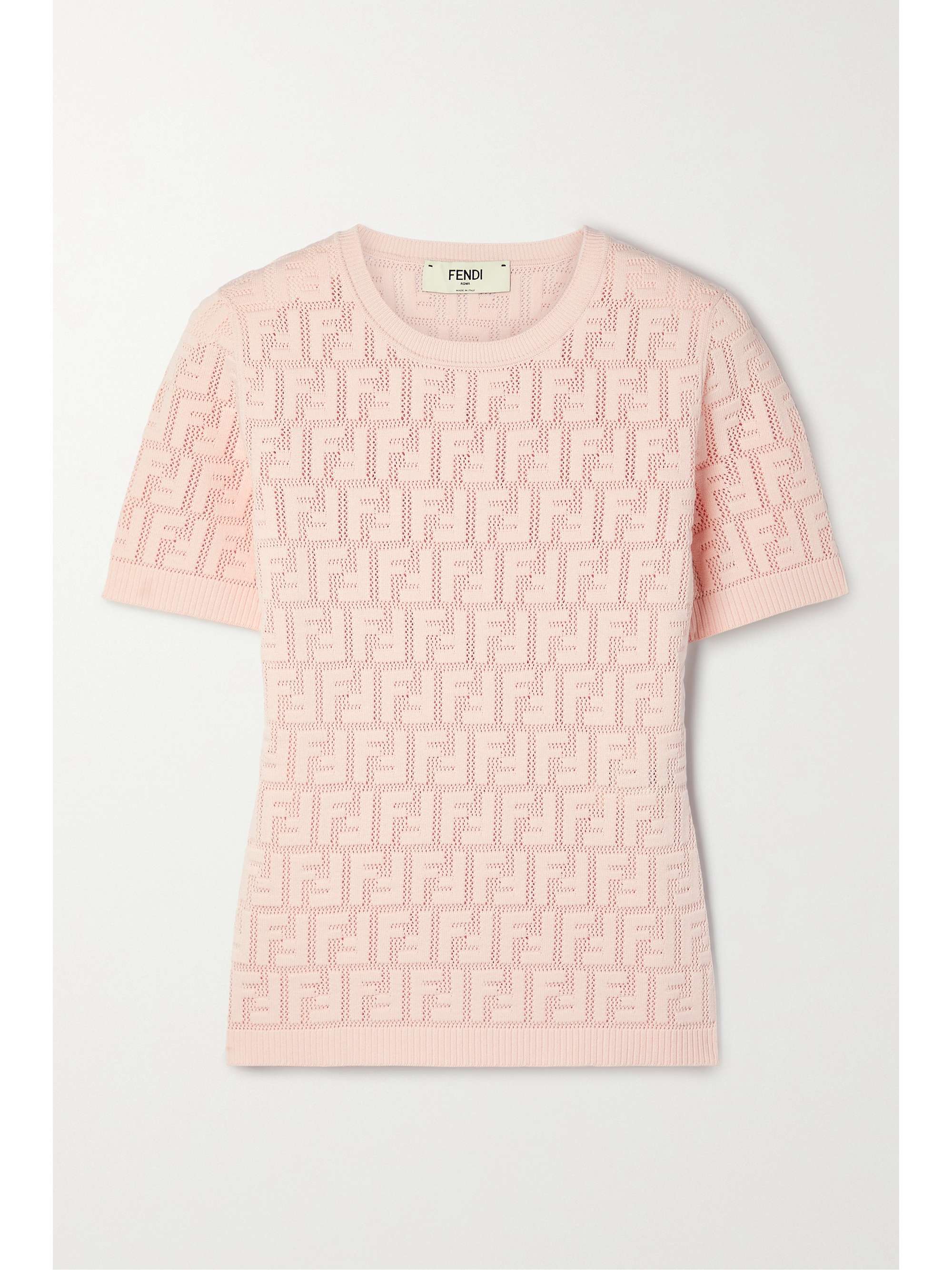 Pastel pink Pointelle-knit sweater 