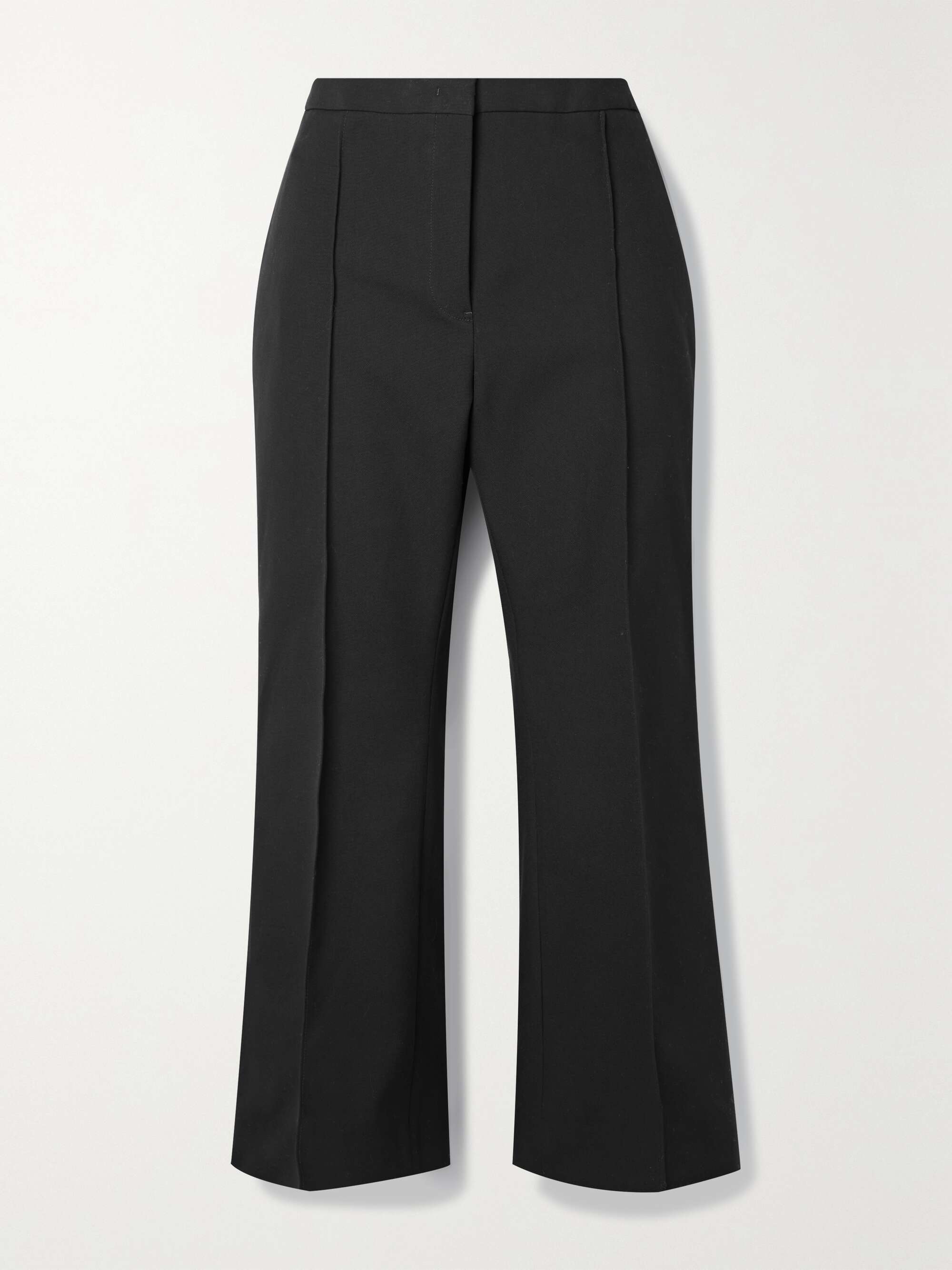 Cotton-piqué straight-leg pants
