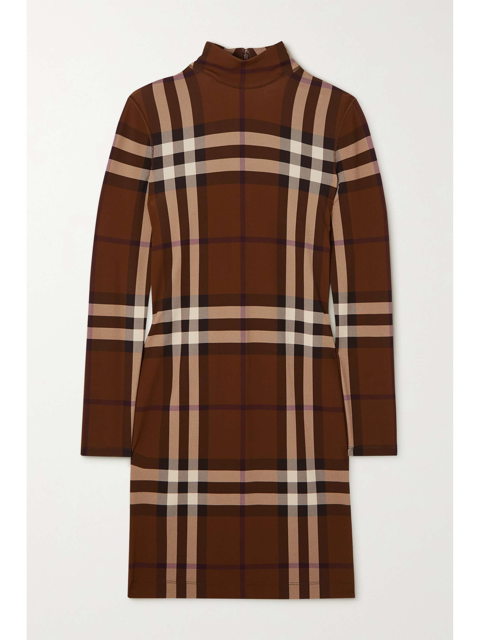 Brown Gemma checked stretch-jersey 