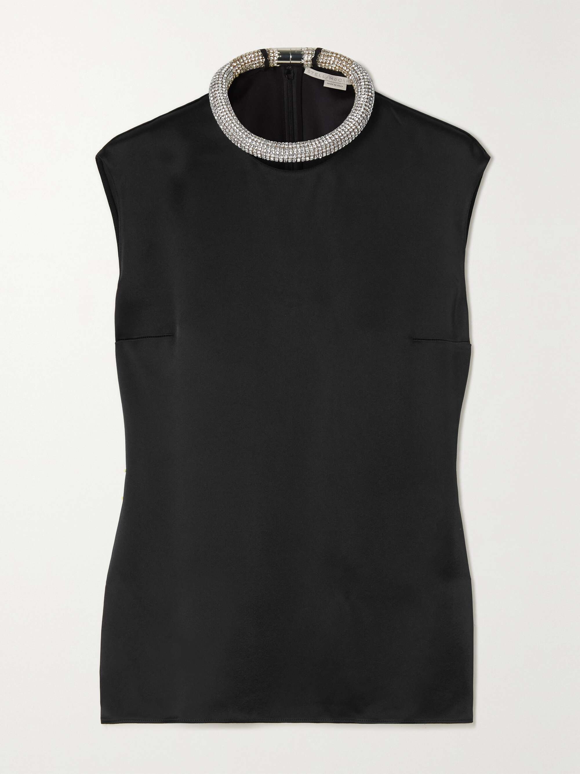 STELLA MCCARTNEY Crystal-embellished satin top | NET-A-PORTER