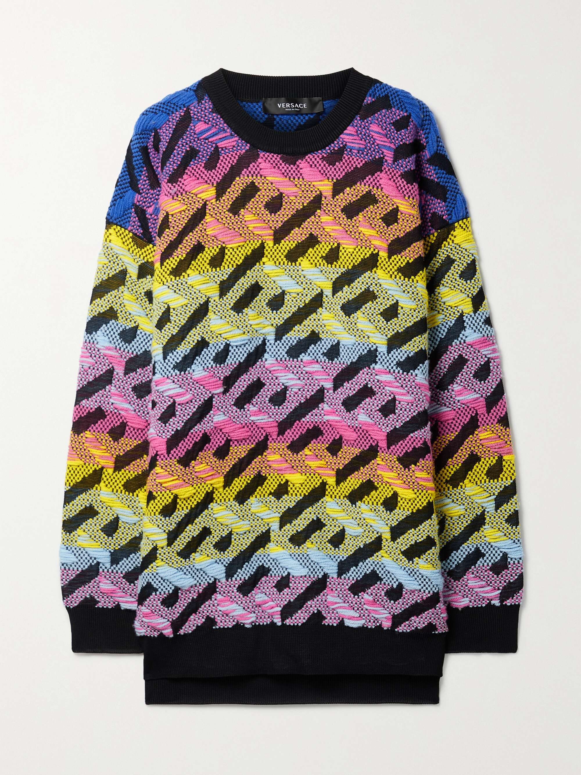 Versace - Wool-Blend Jacquard Sweater - Metallic - IT40 - Net A Porter