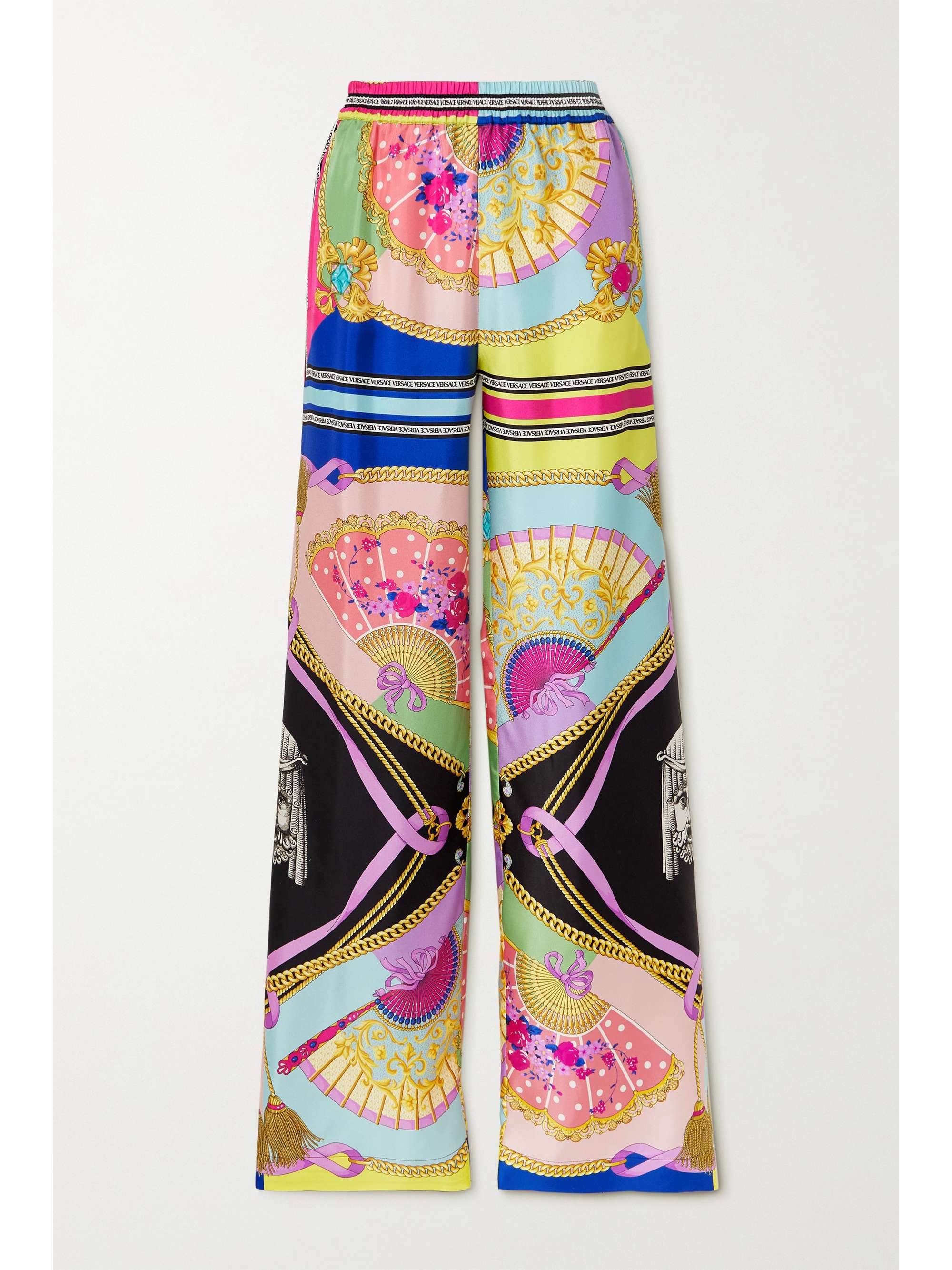 patterned silk pants