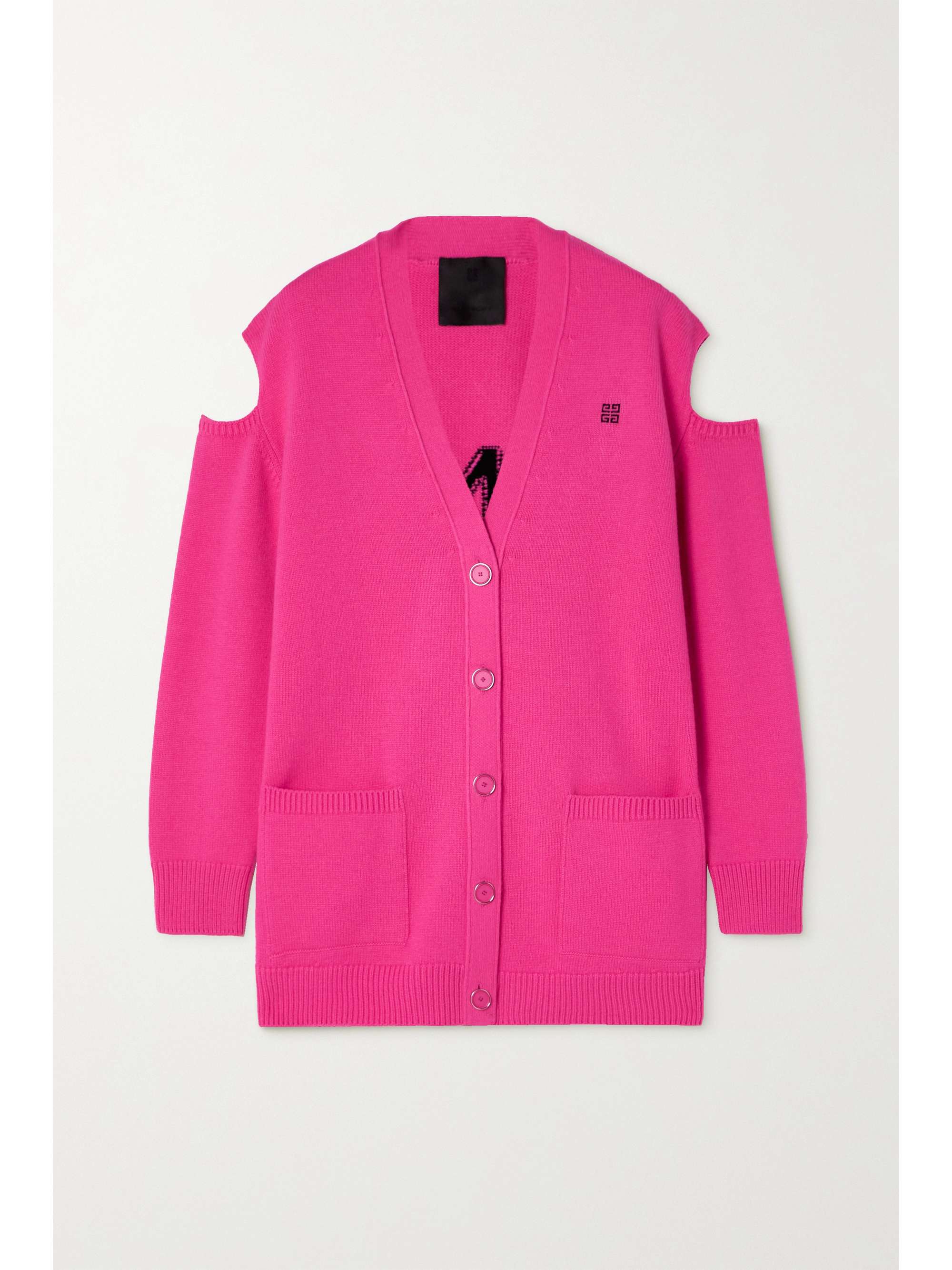 Pink Cutout intarsia wool and cashmere 