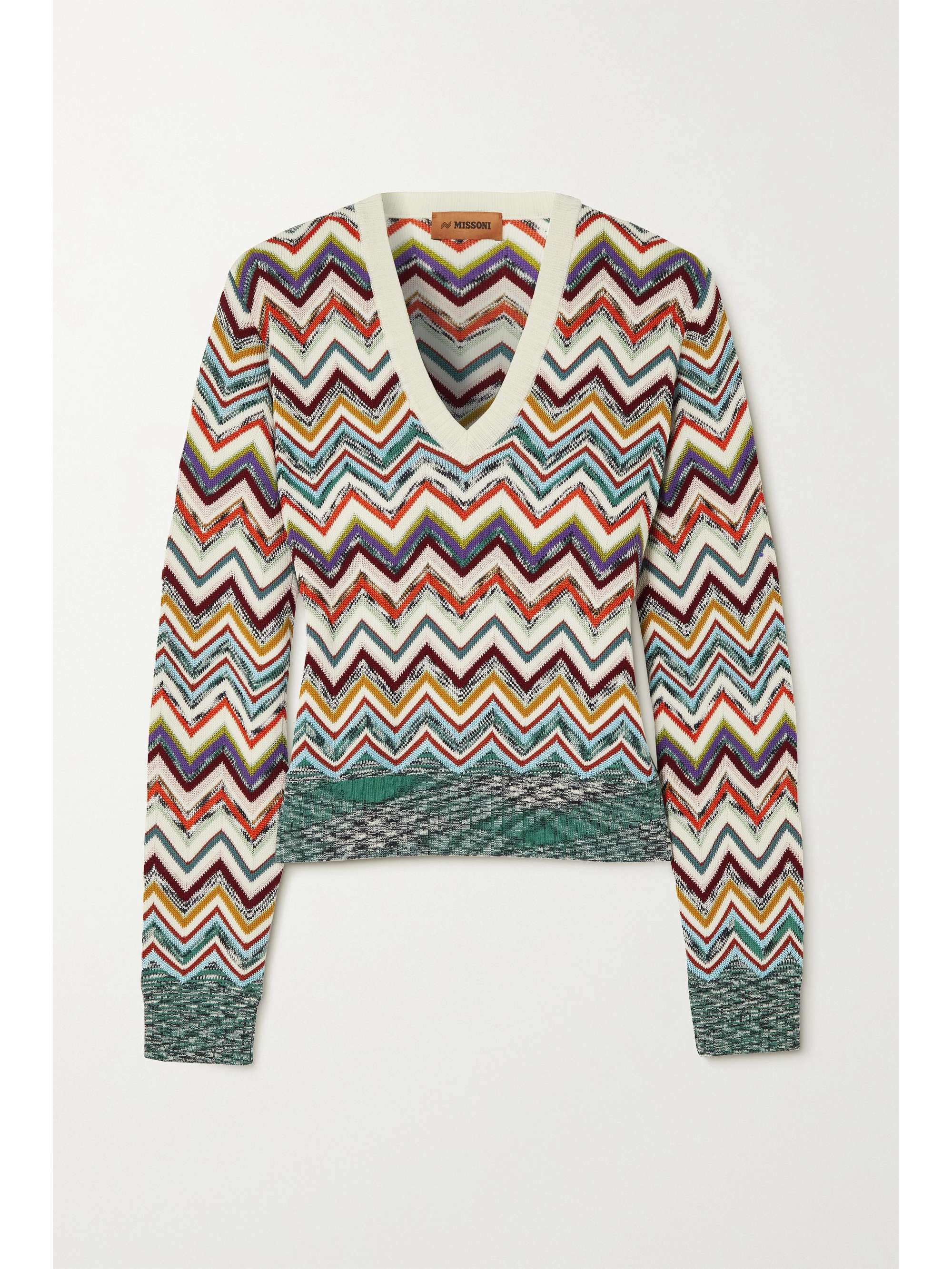 White Crochet-knit wool-blend sweater 