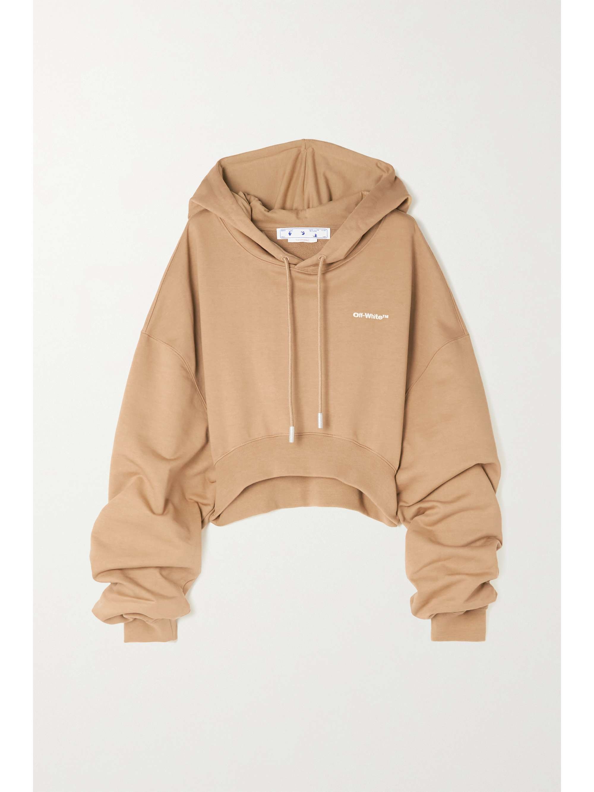 Camel Cropped embroidered cotton-jersey 