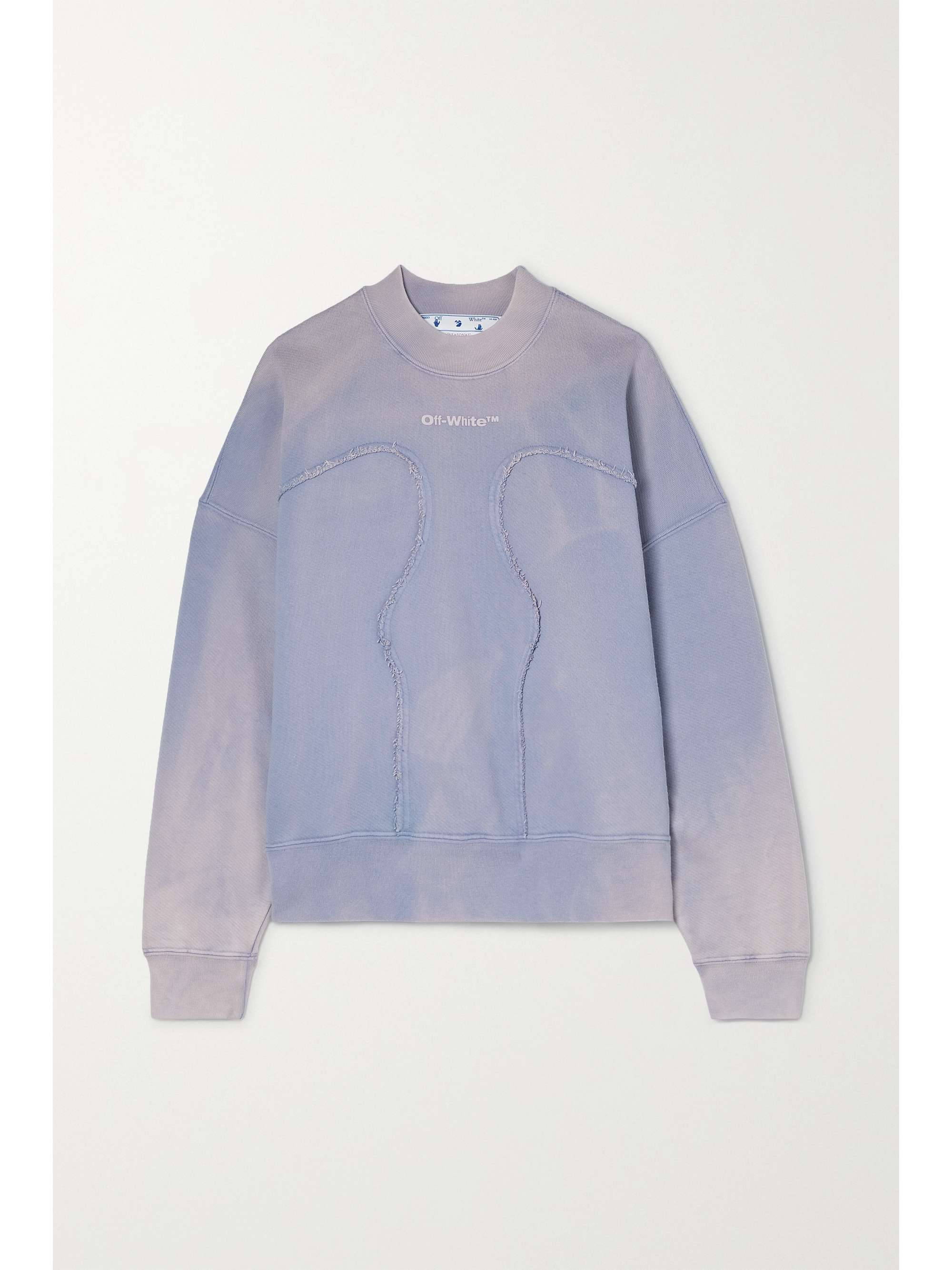 Purple Appliquéd distressed tie-dyed 