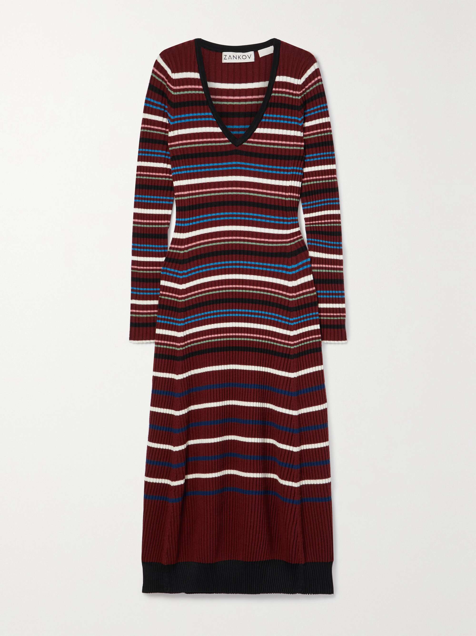 Brown Betta striped ribbed merino wool 