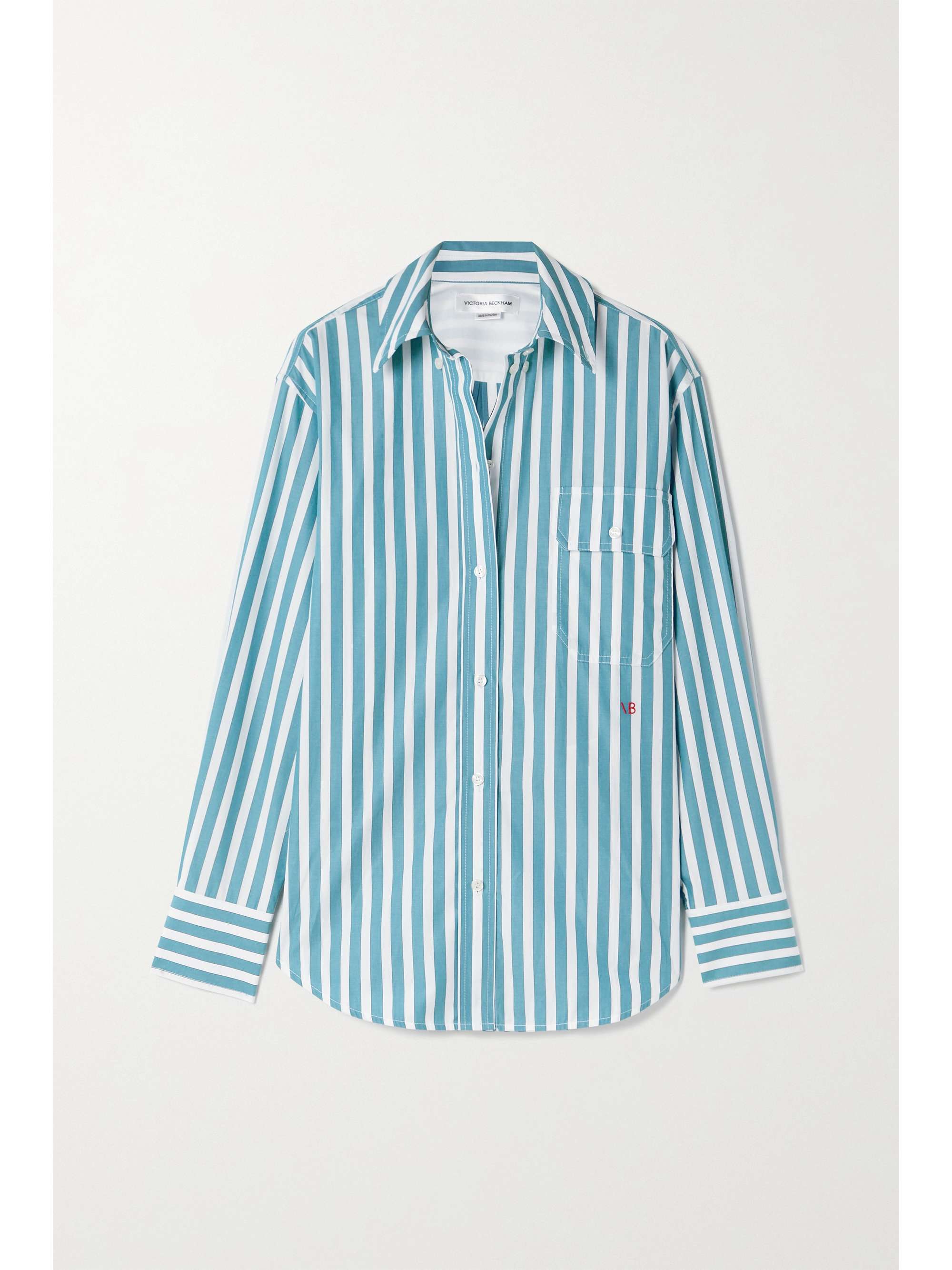 Teal and white striped shirt Clearance