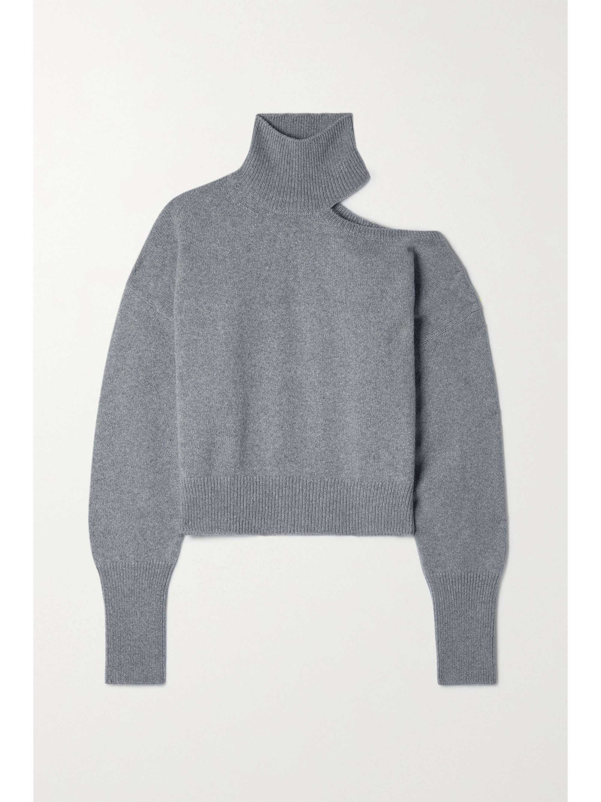 Gray Cropped cutout cashmere and wool 