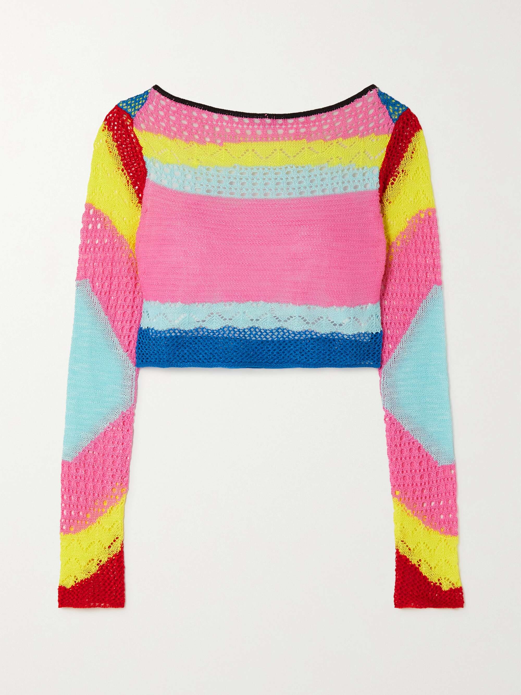 Pink Limousin cropped cutout striped 