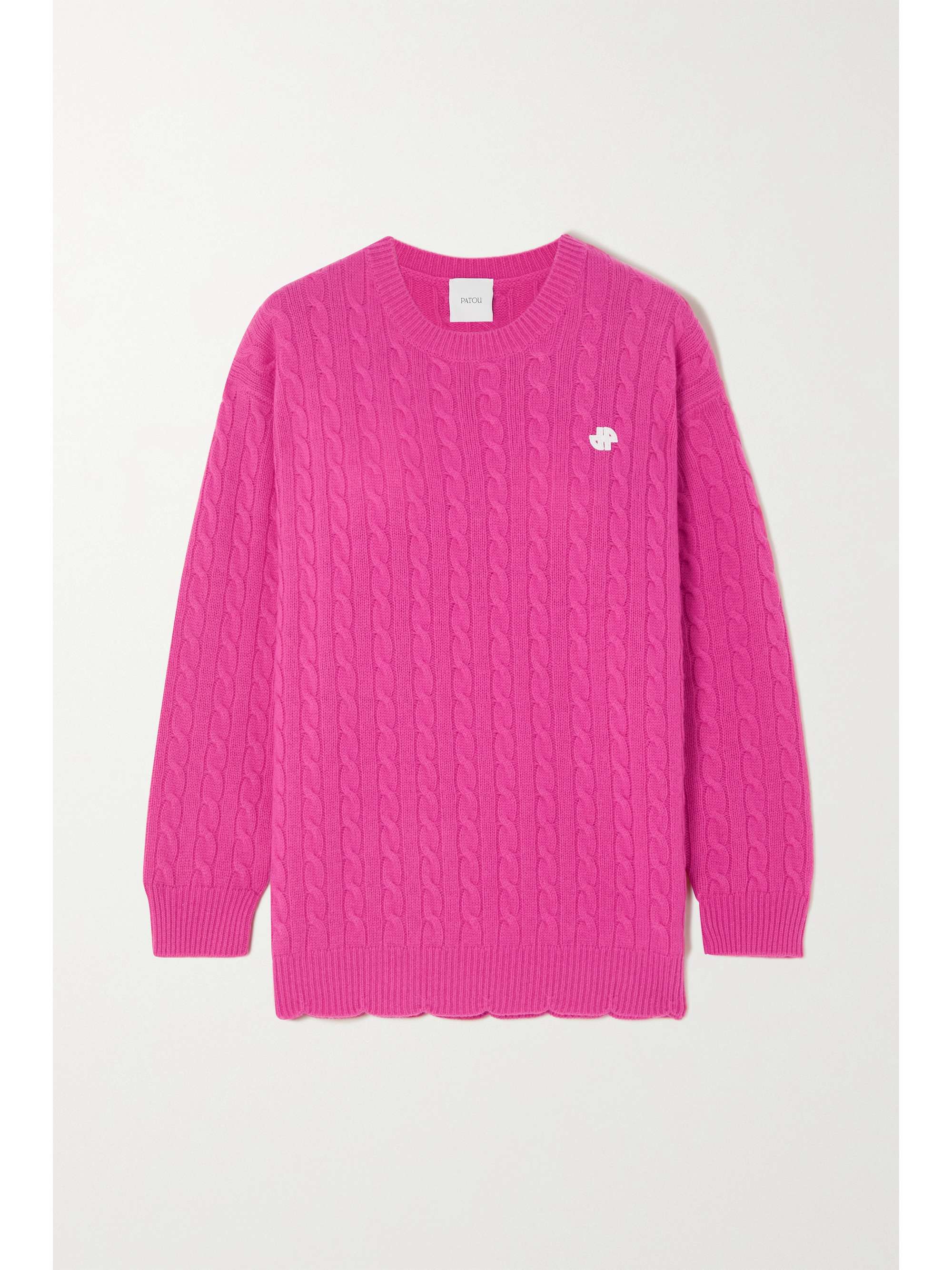 Pink Cable-knit merino wool sweater 
