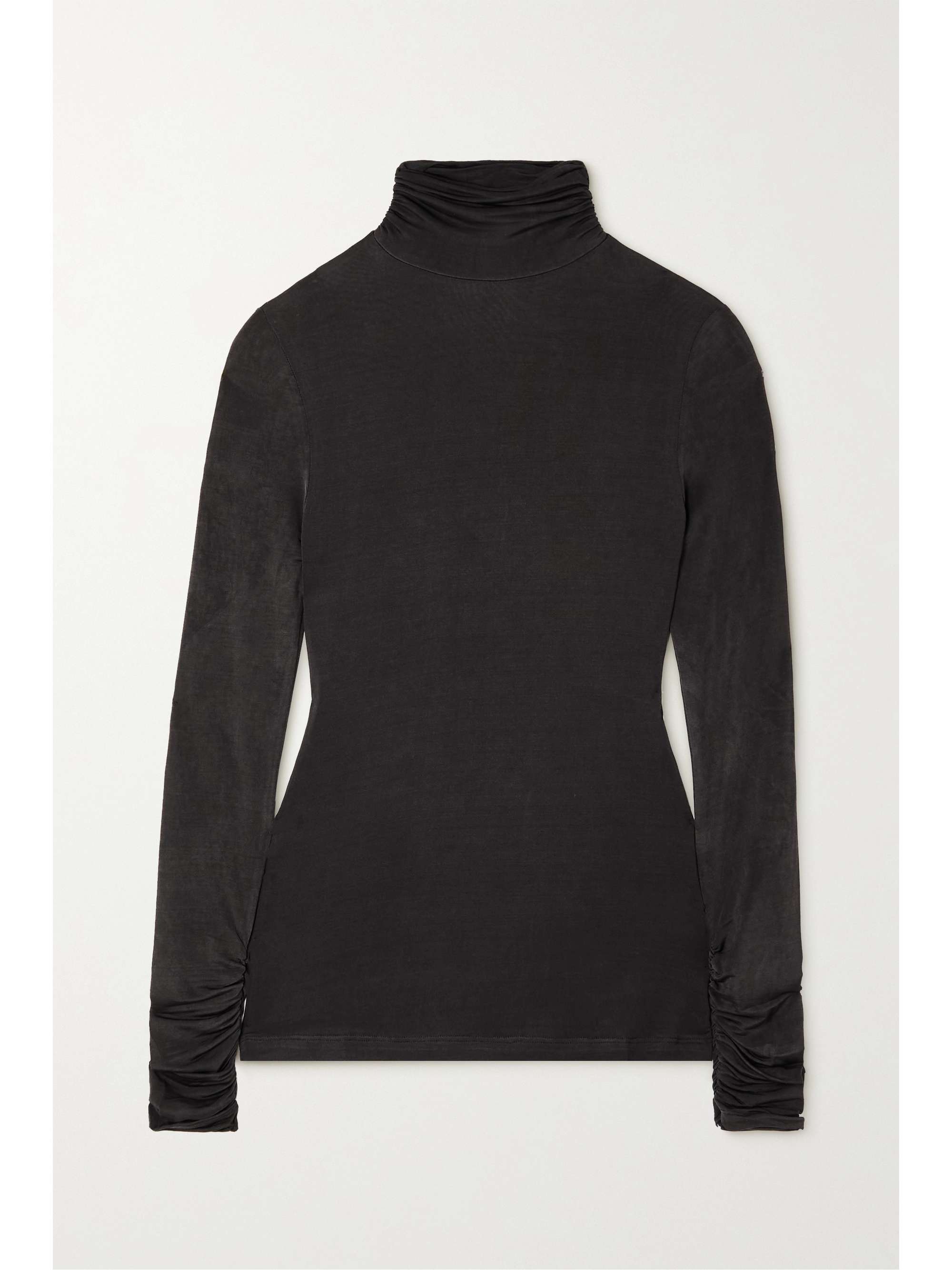 Black Stretch-jersey turtleneck top 