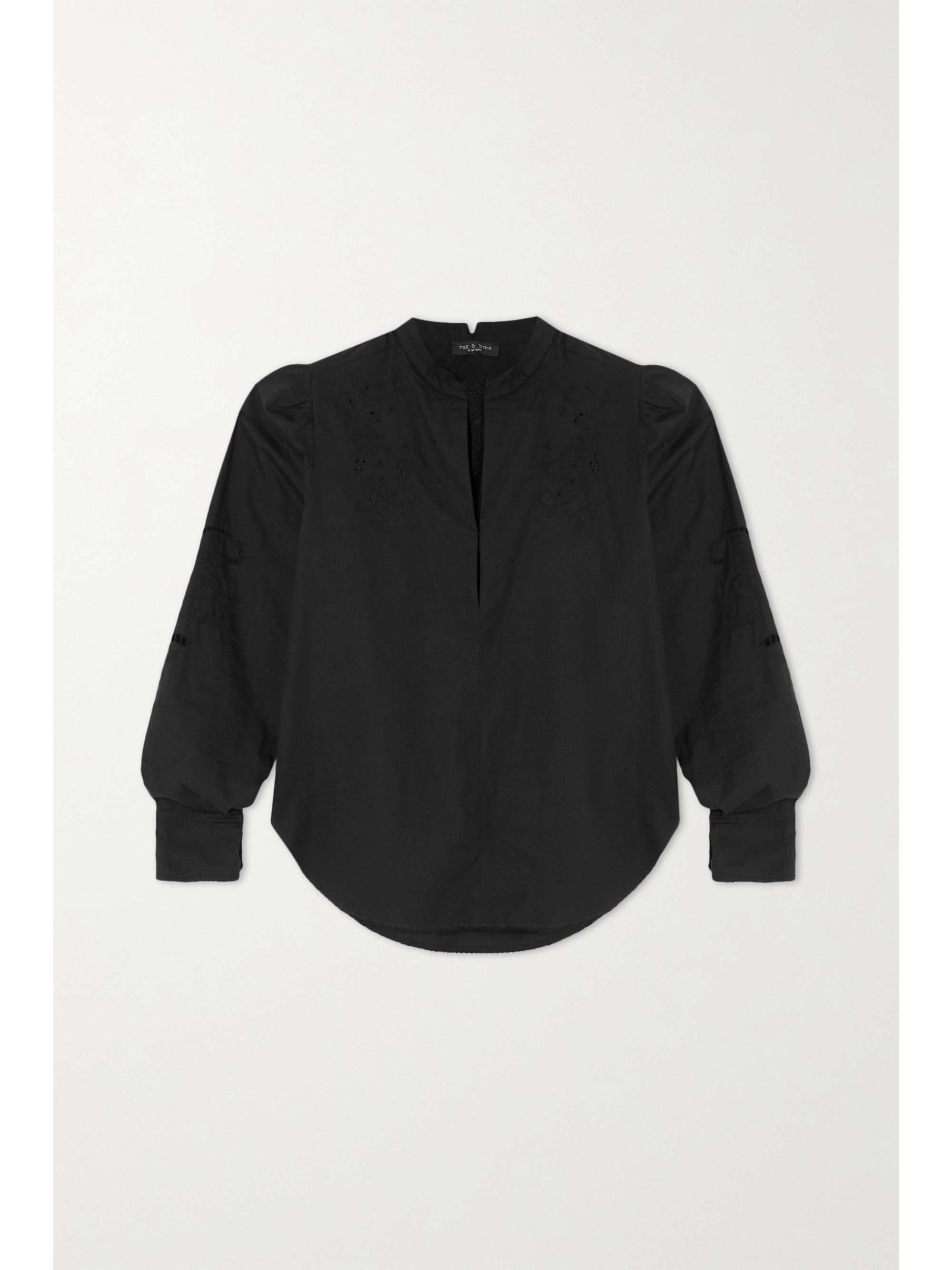 Rag \u0026 Bone Women's Jade Embroidered Cotton Blouse - Black - Size Xs