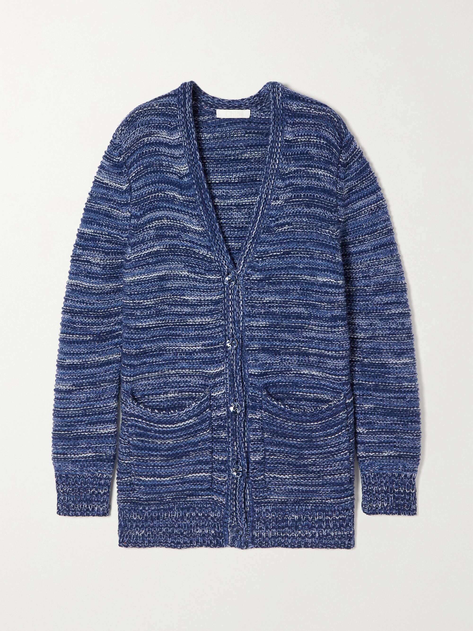 Space-dyed cashmere cardigan