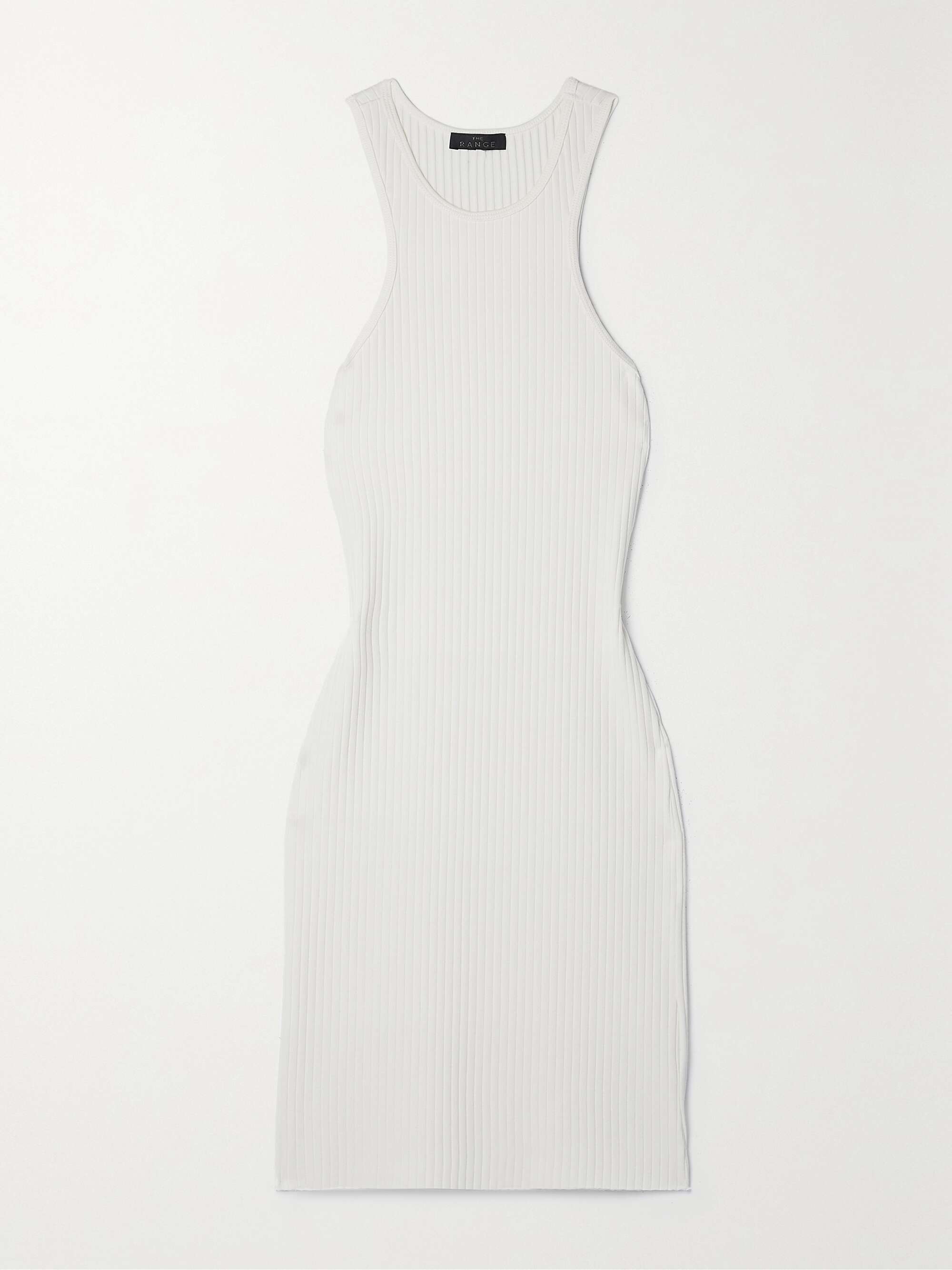 Ribbed cotton-blend mini dress 