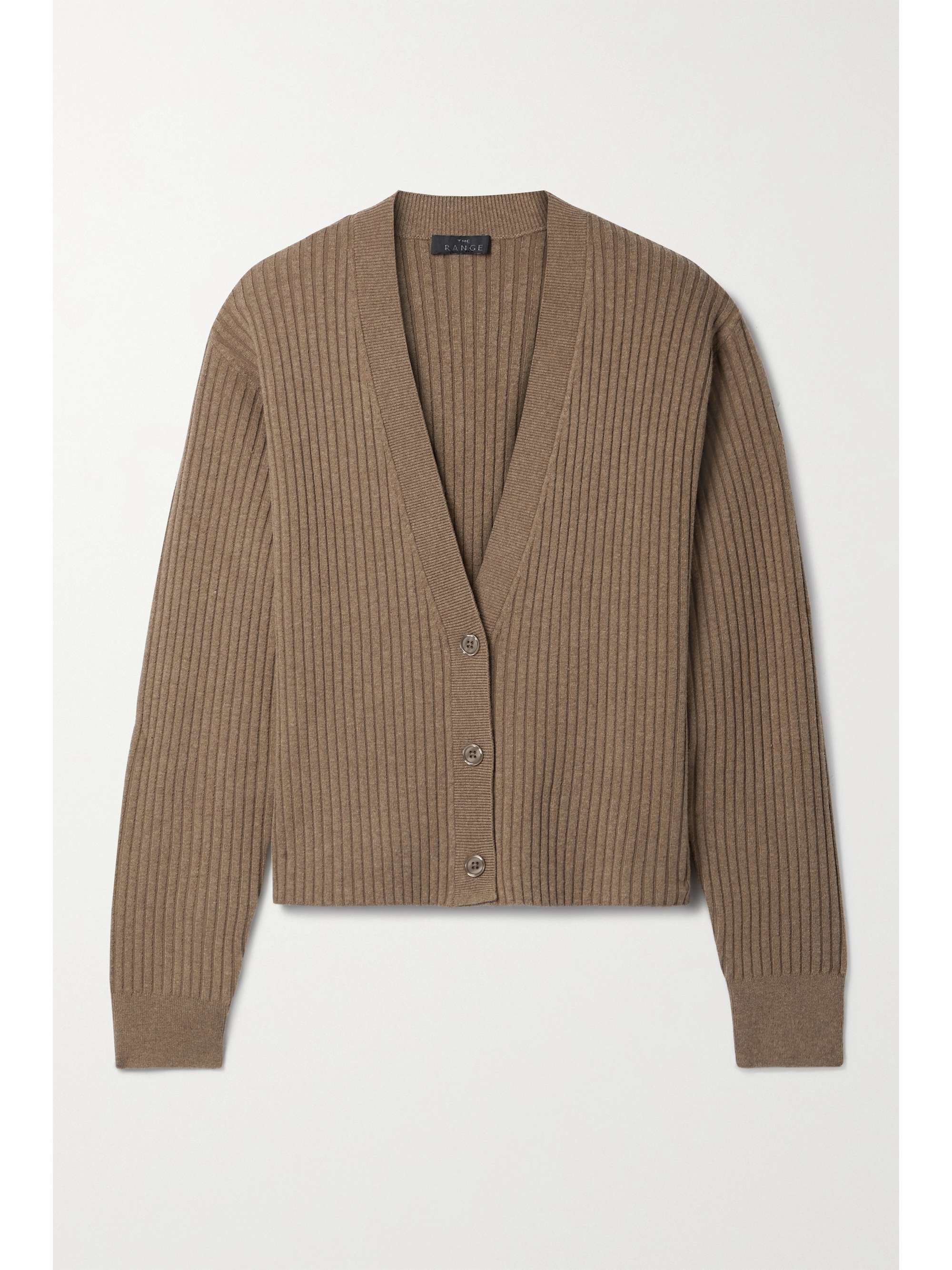 Tan Ribbed-knit cardigan | THE RANGE 