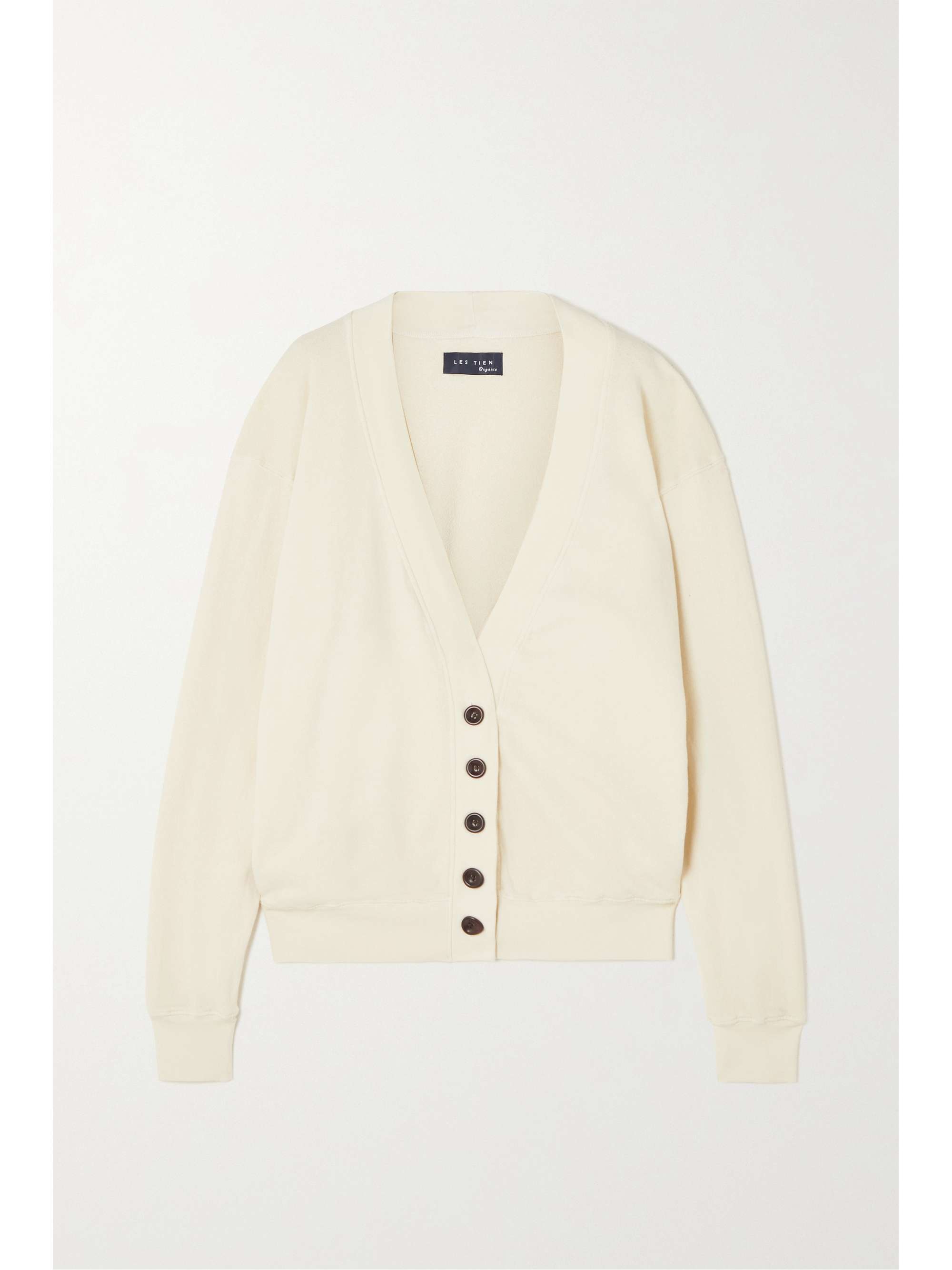 Ivory Organic cotton-terry cardigan 