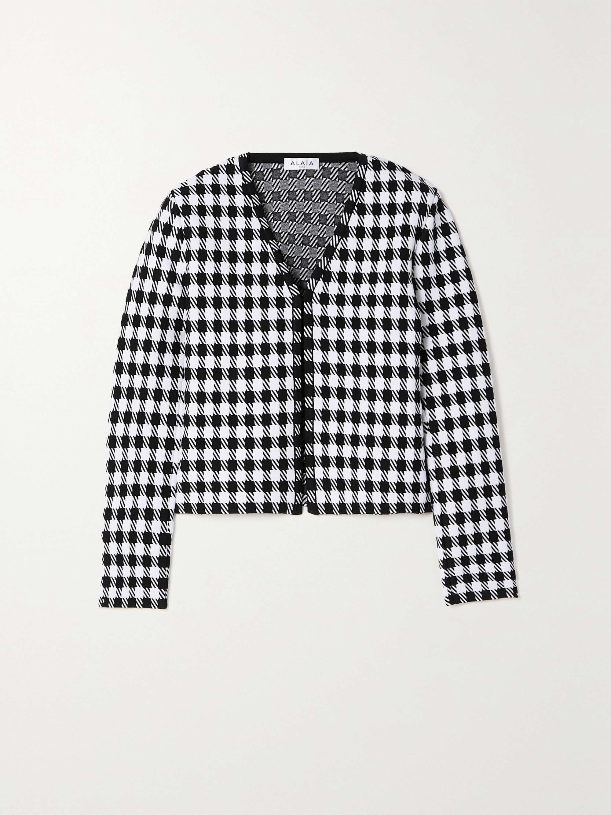 Black Houndstooth knitted cardigan 