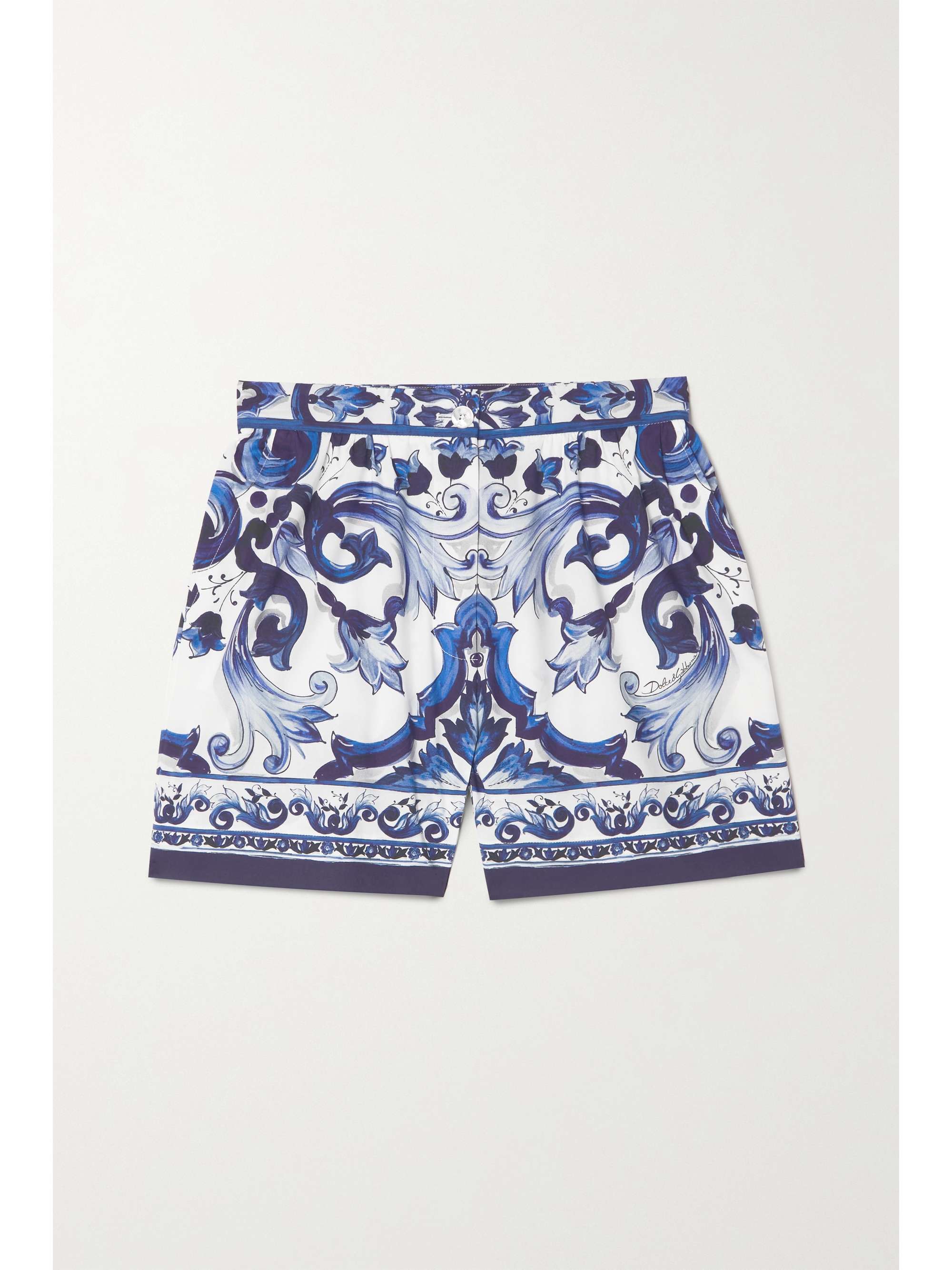Skole lærer strøm udrydde DOLCE & GABBANA Printed cotton-poplin shorts | NET-A-PORTER
