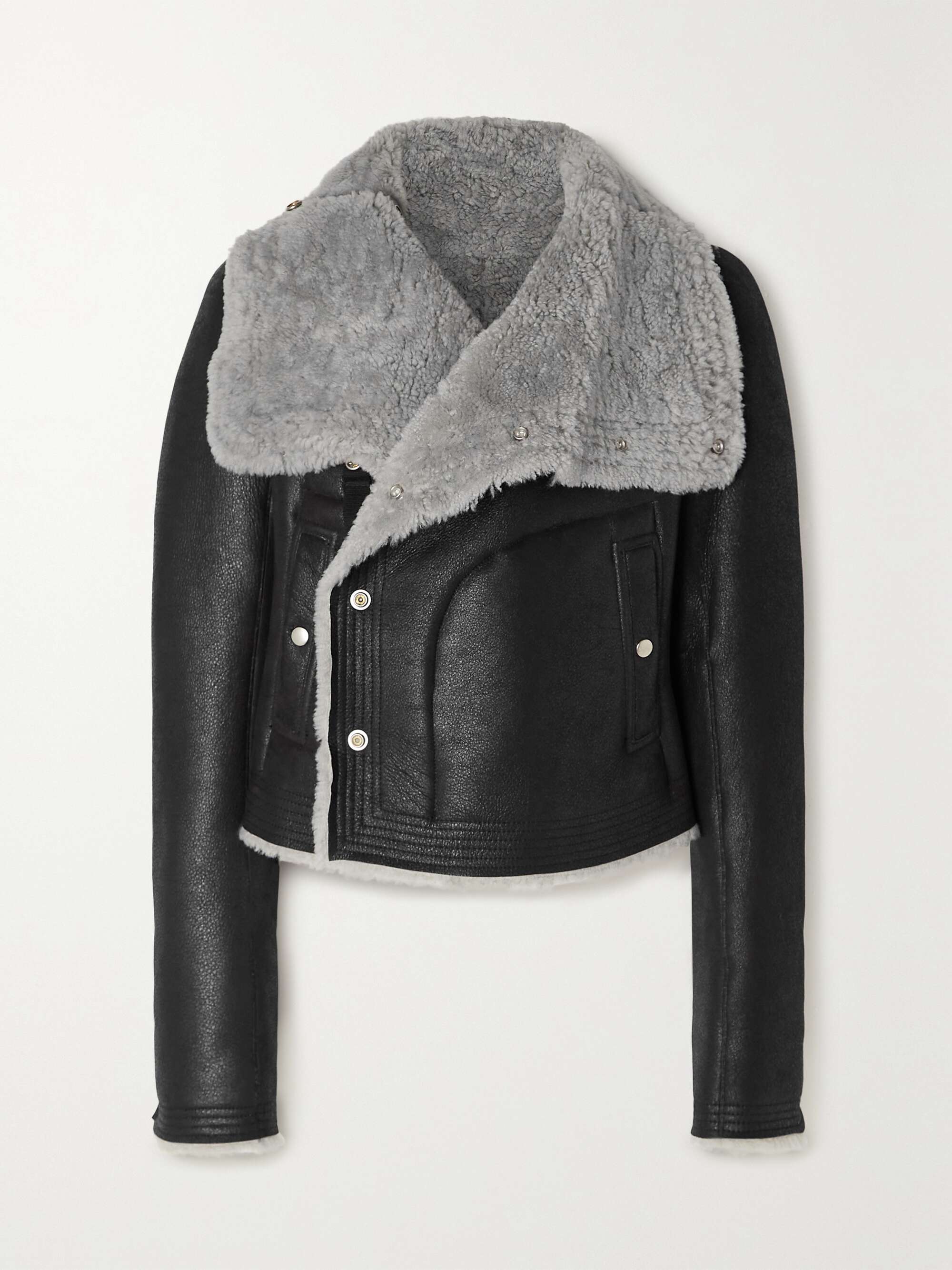black shearling jacket