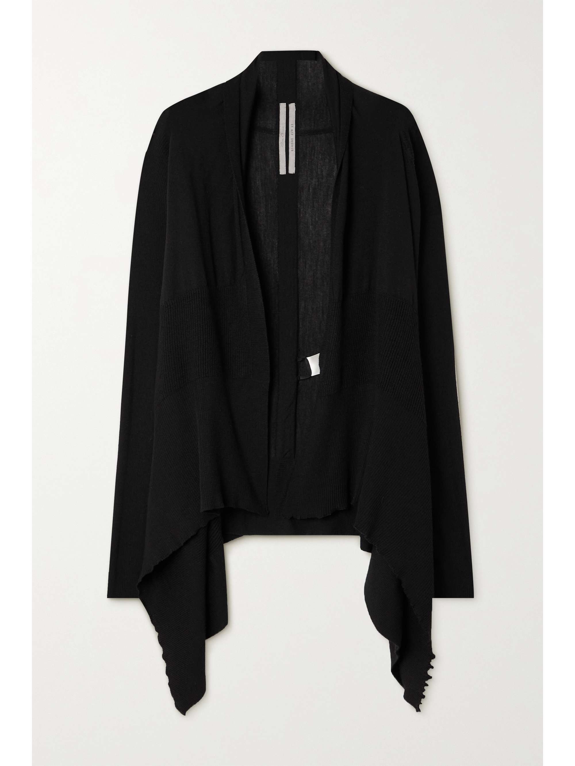 Black Ribbed wool cardigan | RICK OWENS 