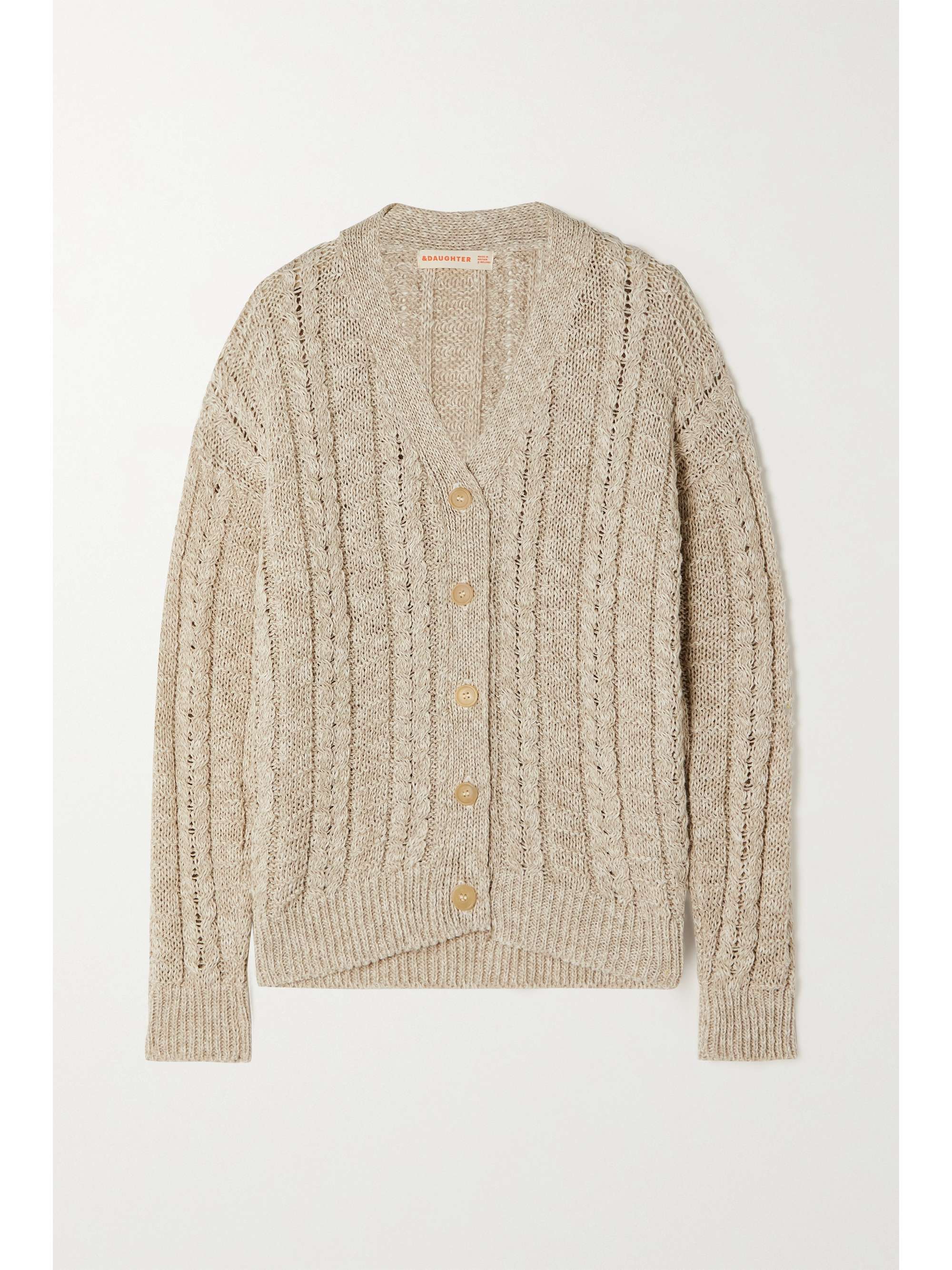 NET SUSTAIN cable-knit linen and cotton 