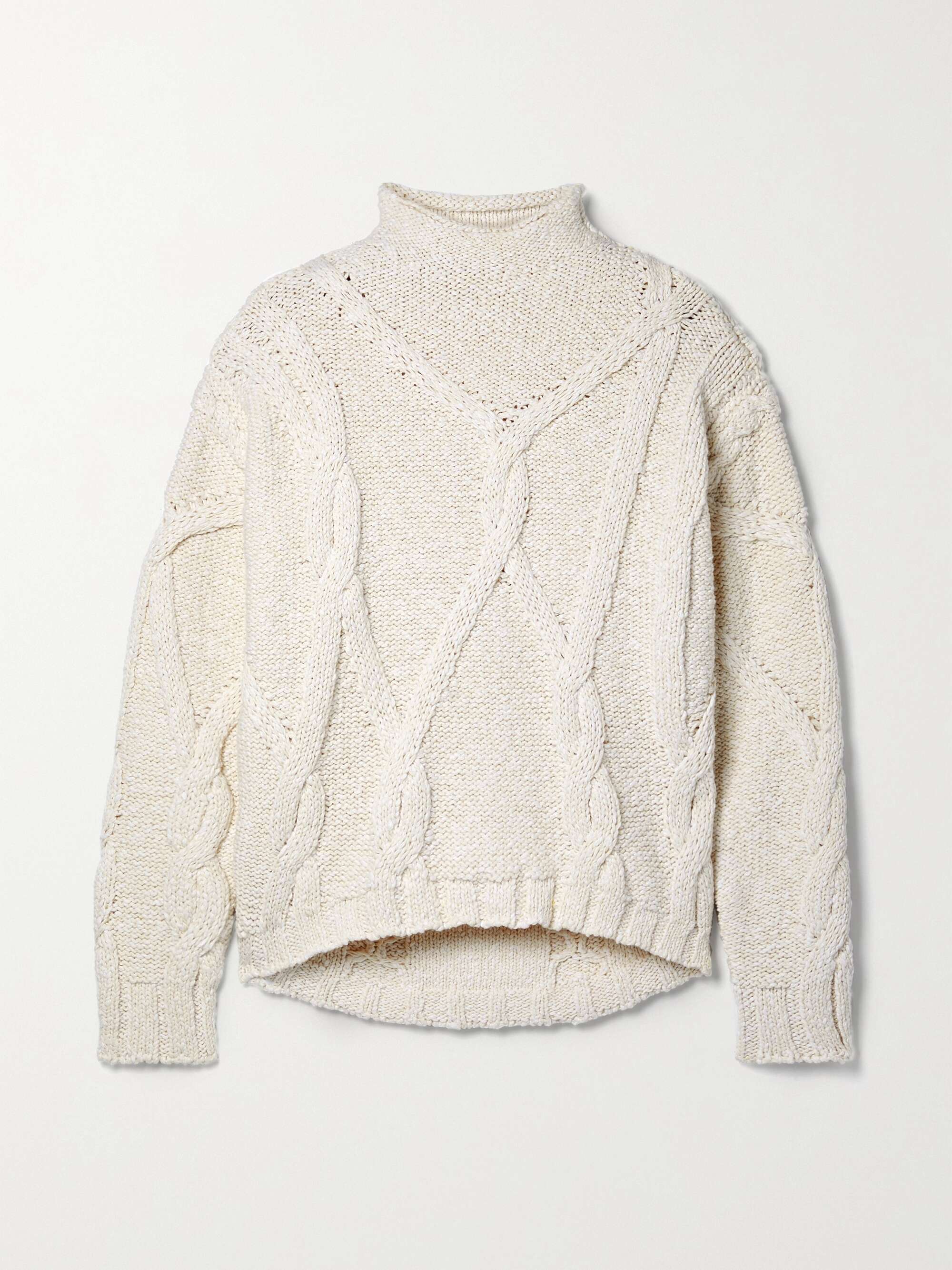 Ecru The Ishmael cable-knit cotton and 
