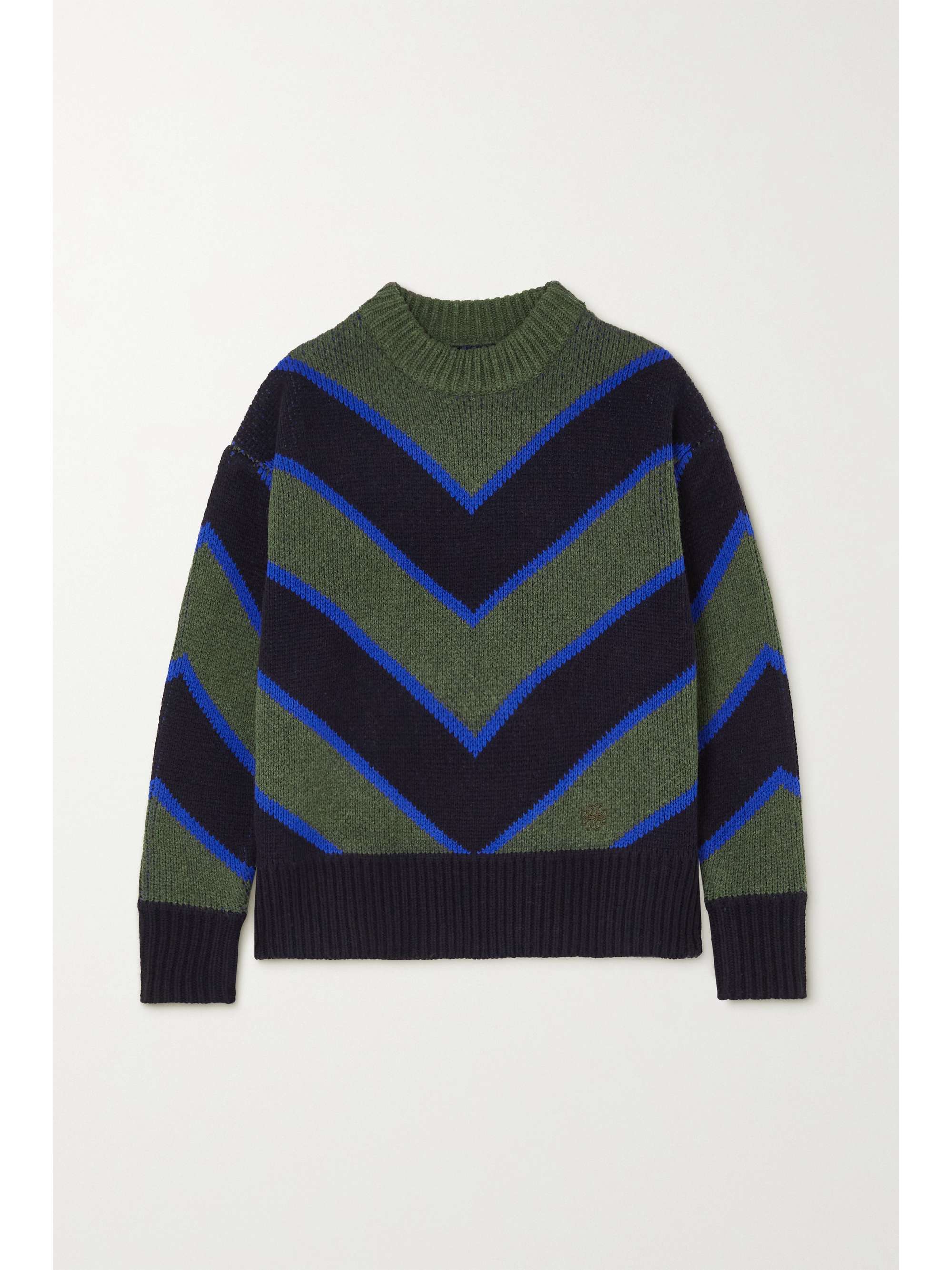 Navy Striped merino wool sweater | TORY 