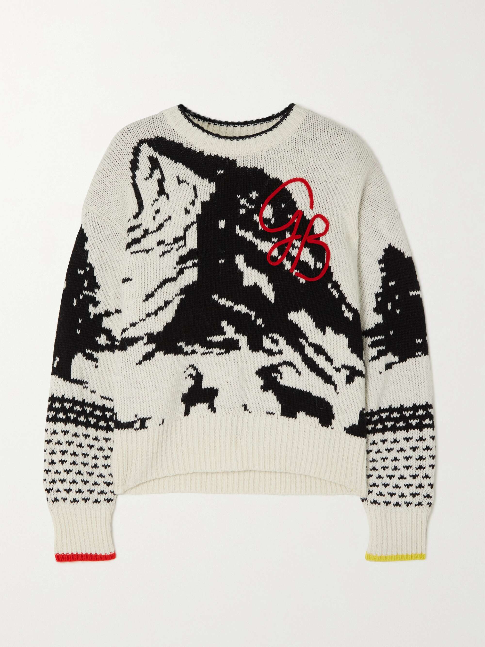 GOLDBERGH Rox embroidered jacquard-knit sweater | NET-A-PORTER