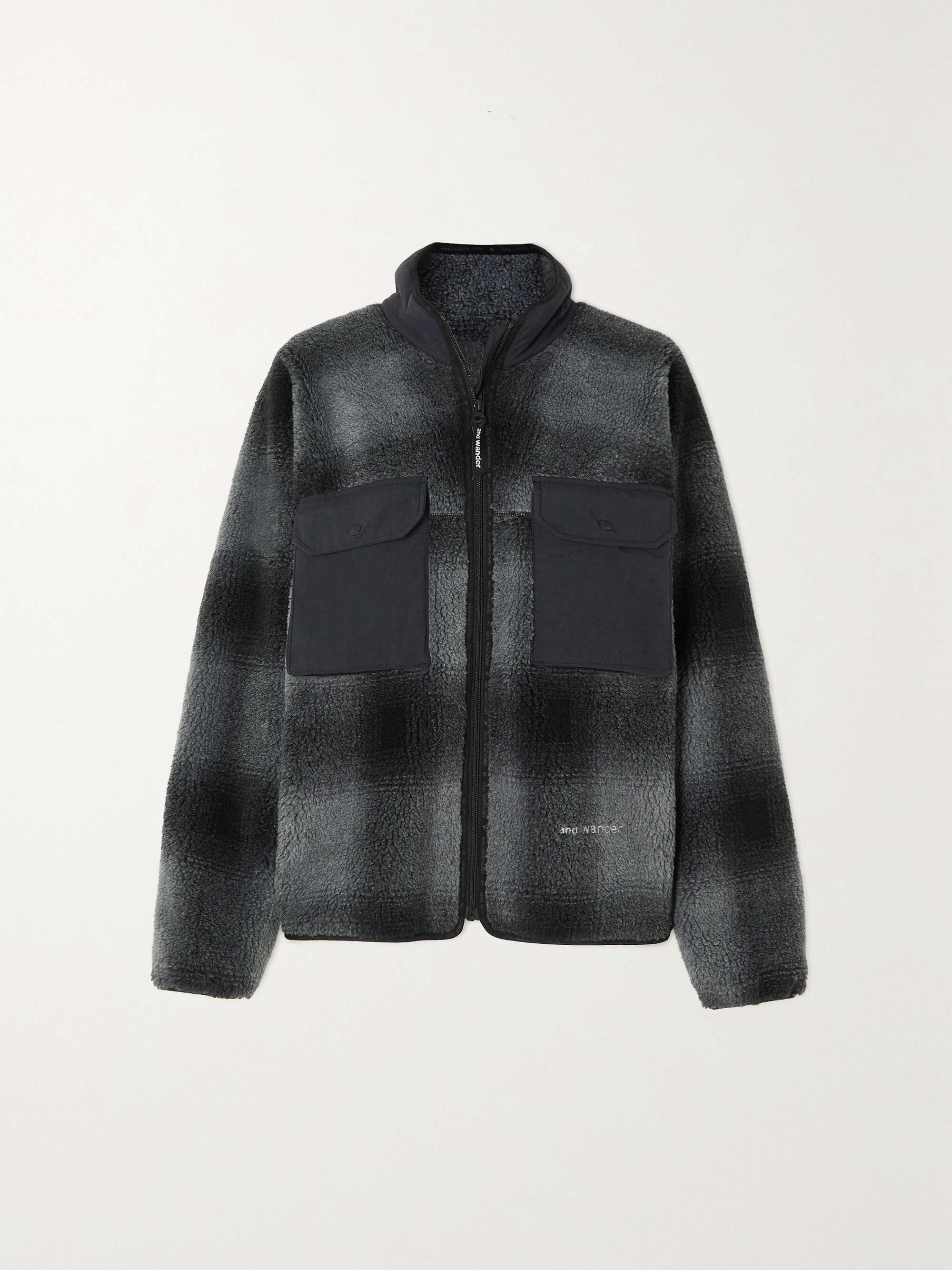 checked fleece jacket
